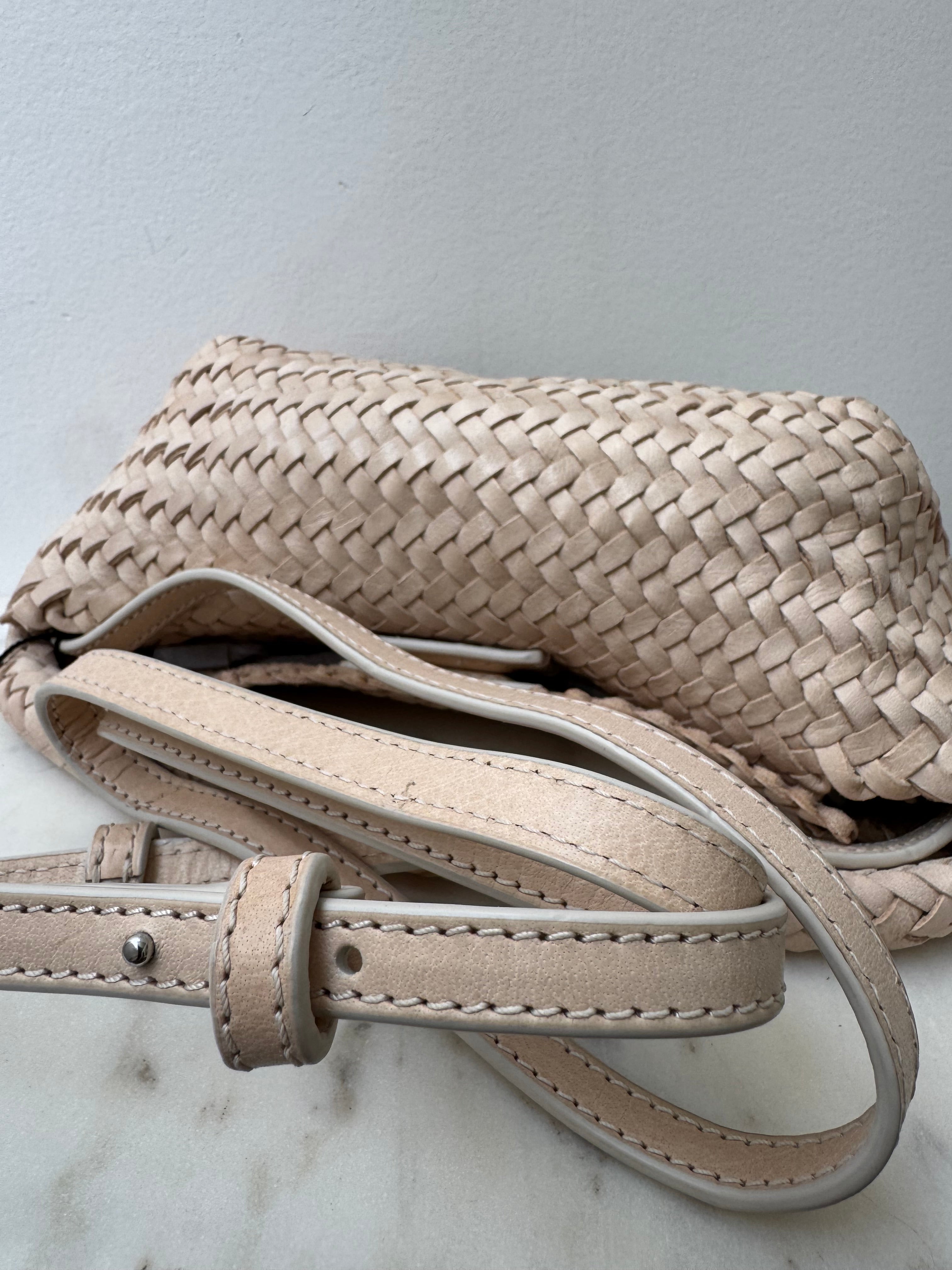 Massimo Dutti Bags One Size Woven Nappa Leather Bag Natural