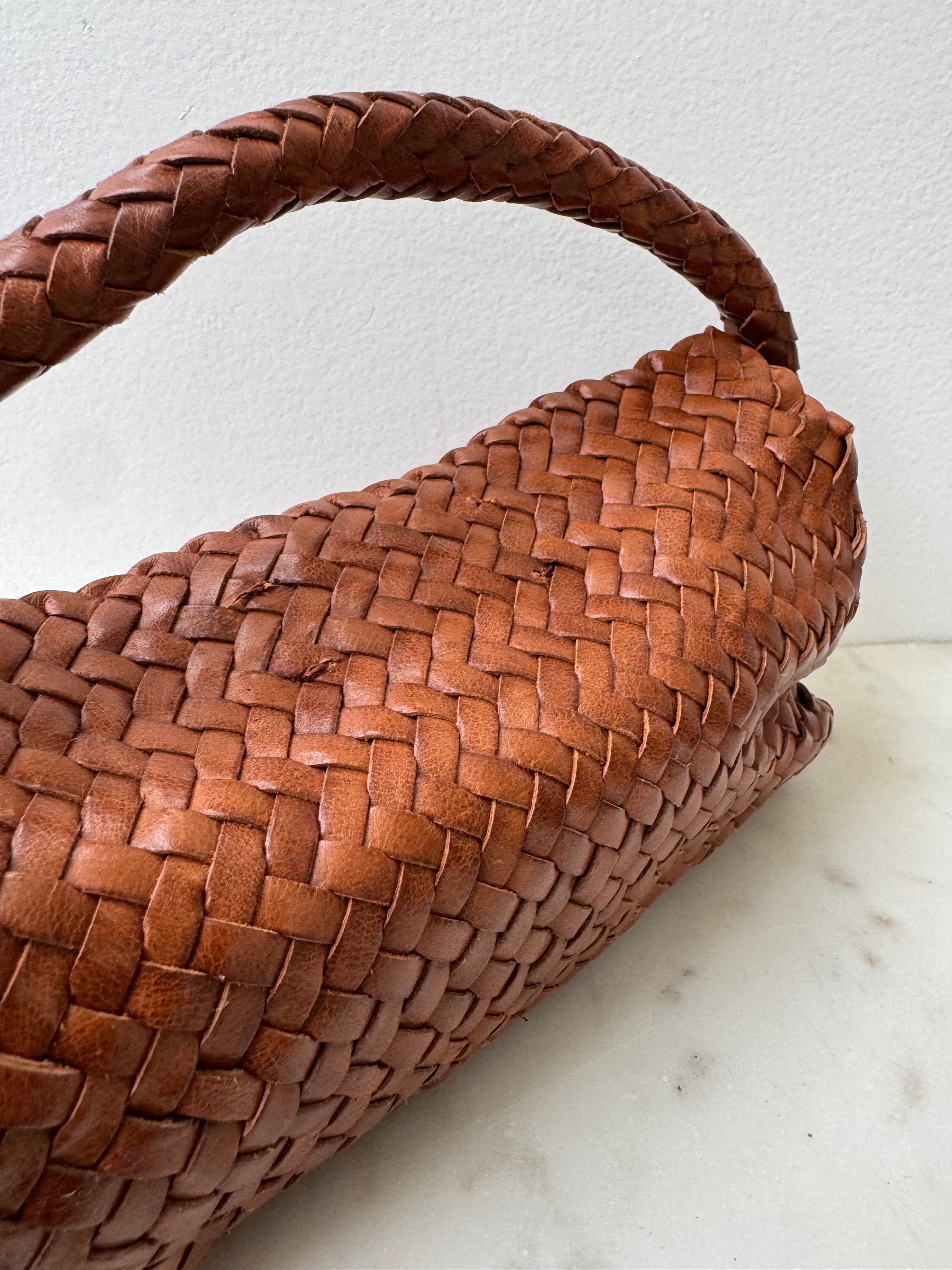 Woven Nappa Leather Bag Tan | Bags