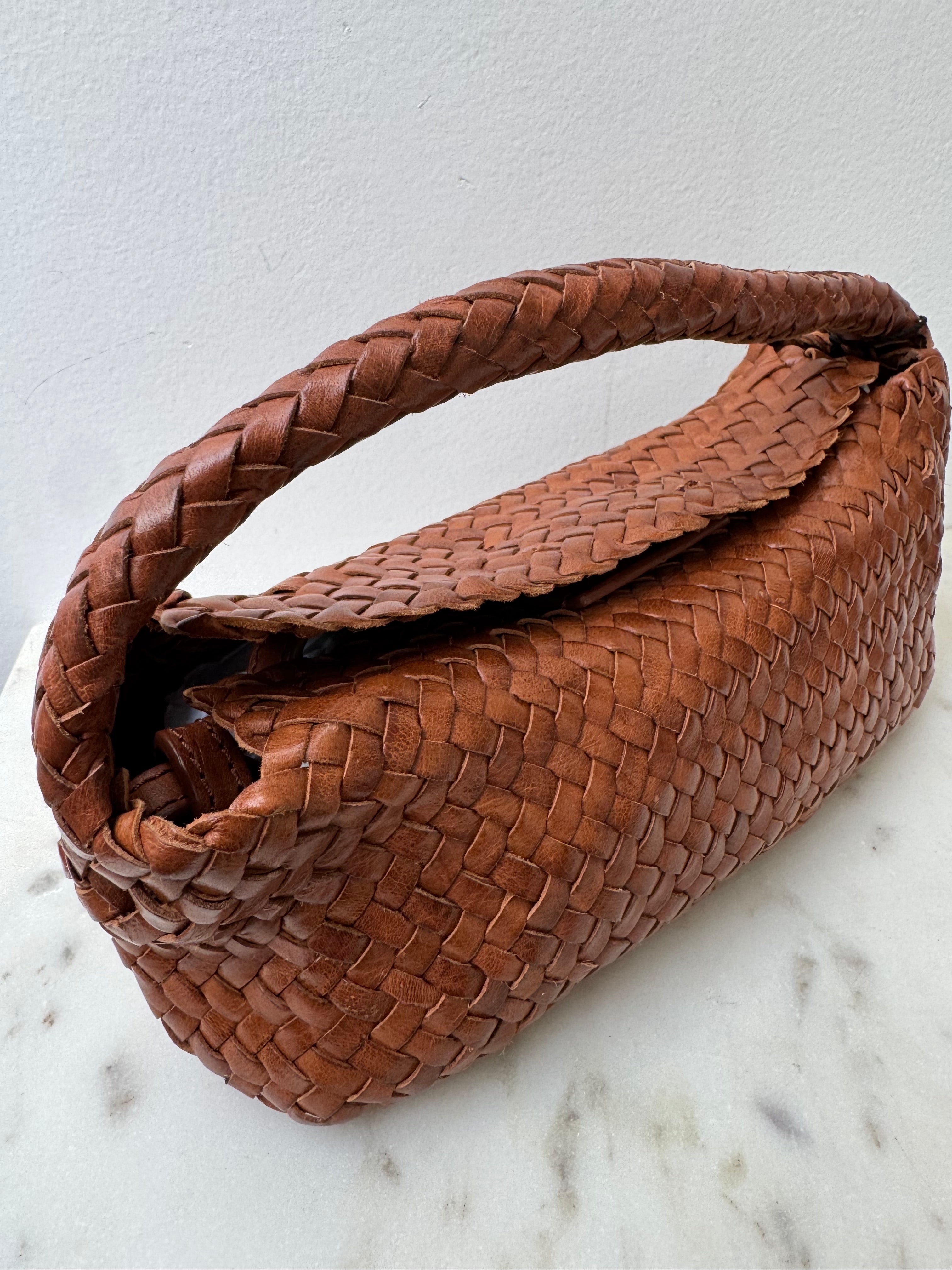 Woven Nappa Leather Bag Tan | Bags