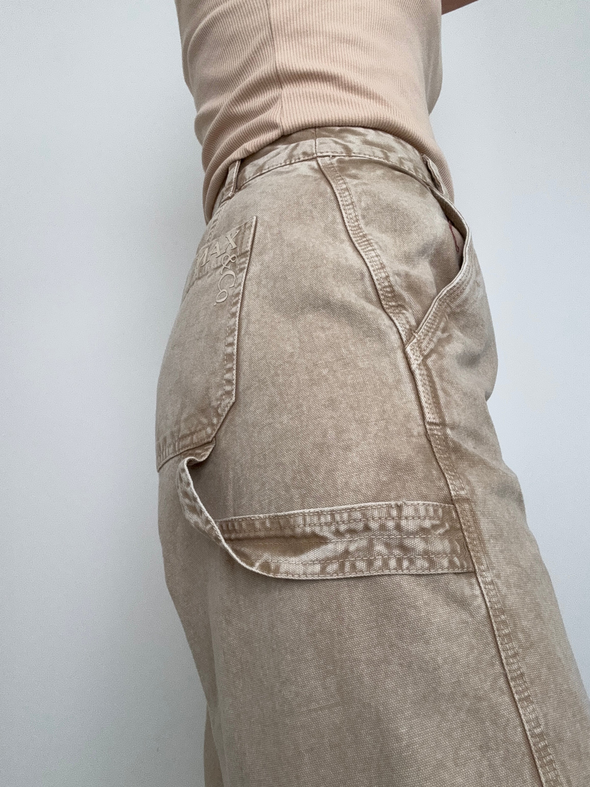 Beige Monile Trousers | Pants