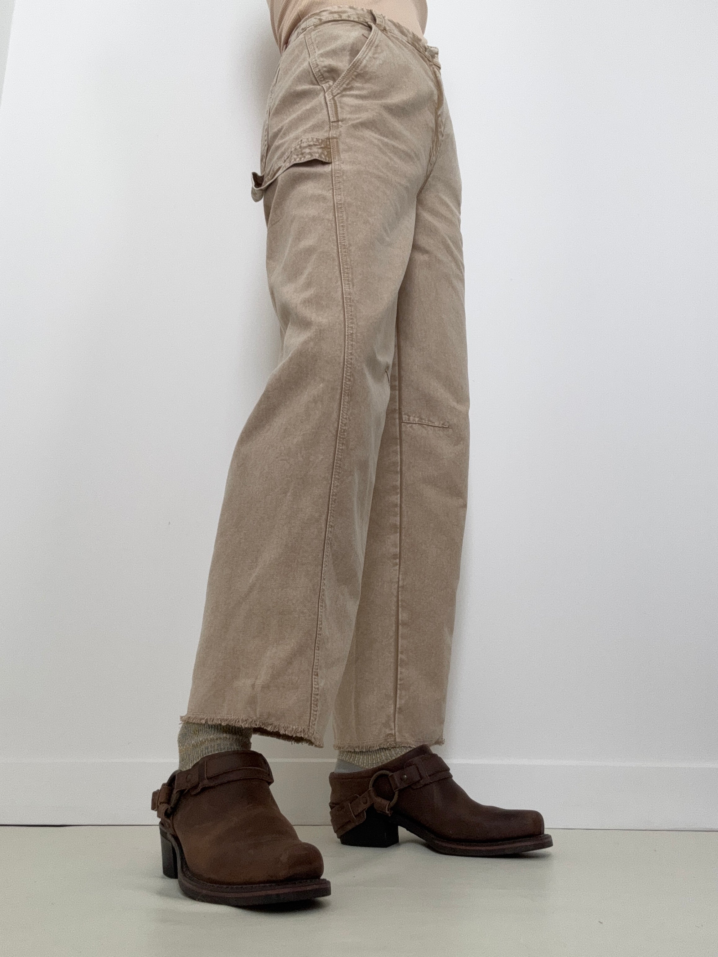 Beige Monile Trousers | Pants