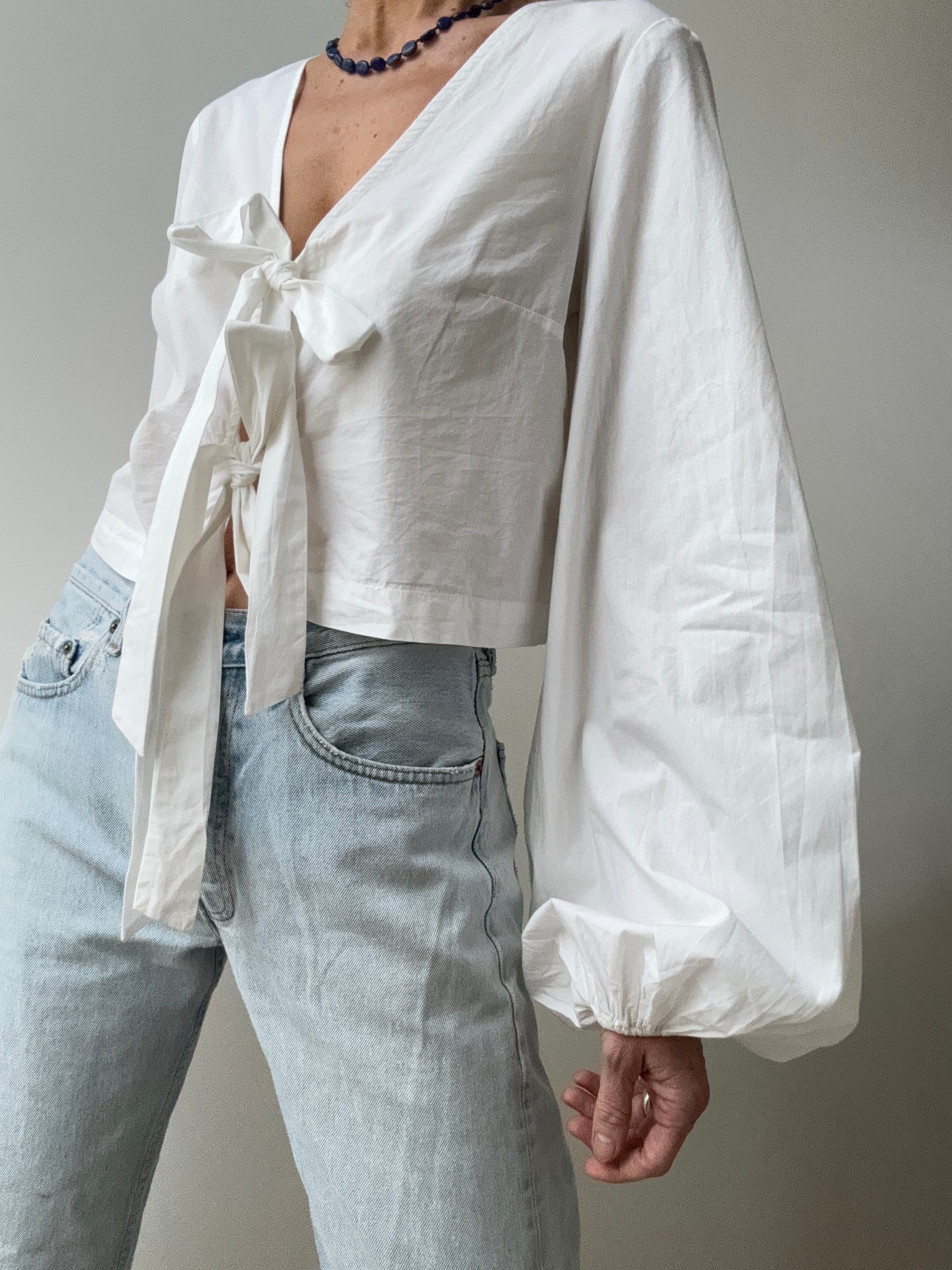 Nelly Blouses Favourite Bow Blouse White