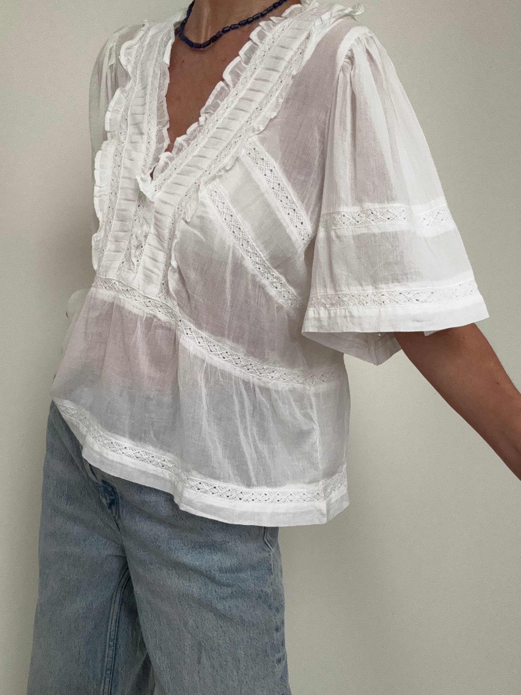 NEO NOIR Tops Evienne S Voile Top White