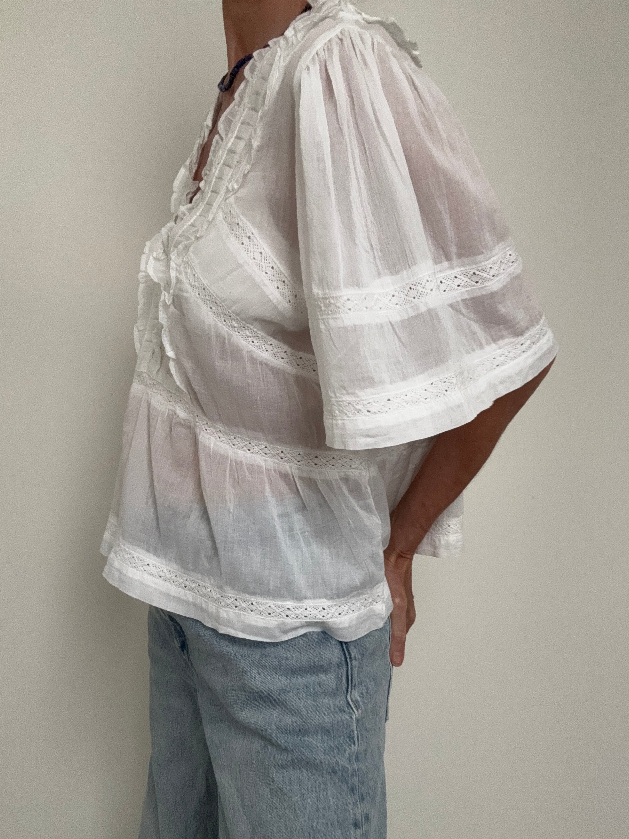 NEO NOIR Tops Evienne S Voile Top White