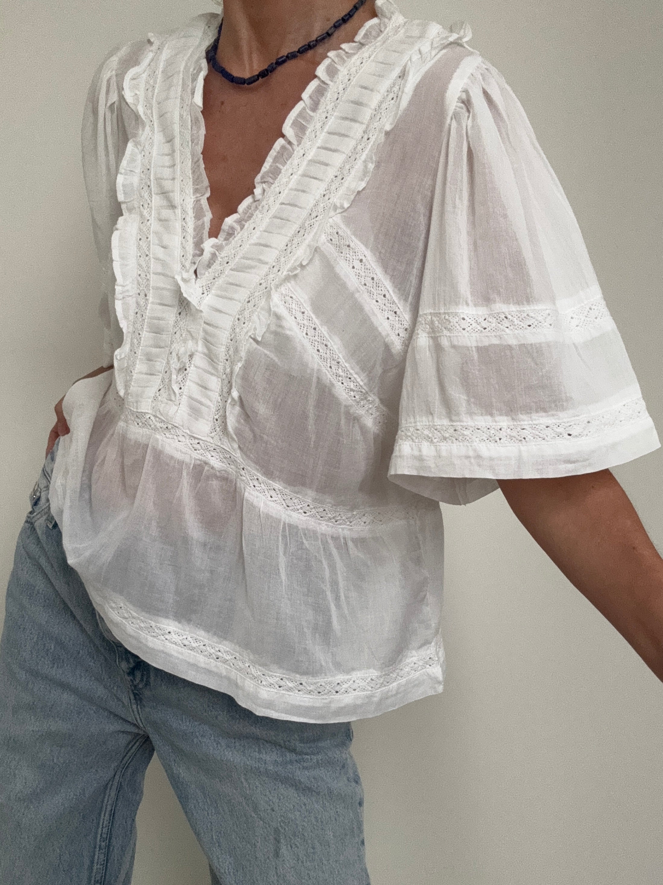 NEO NOIR Tops Evienne S Voile Top White