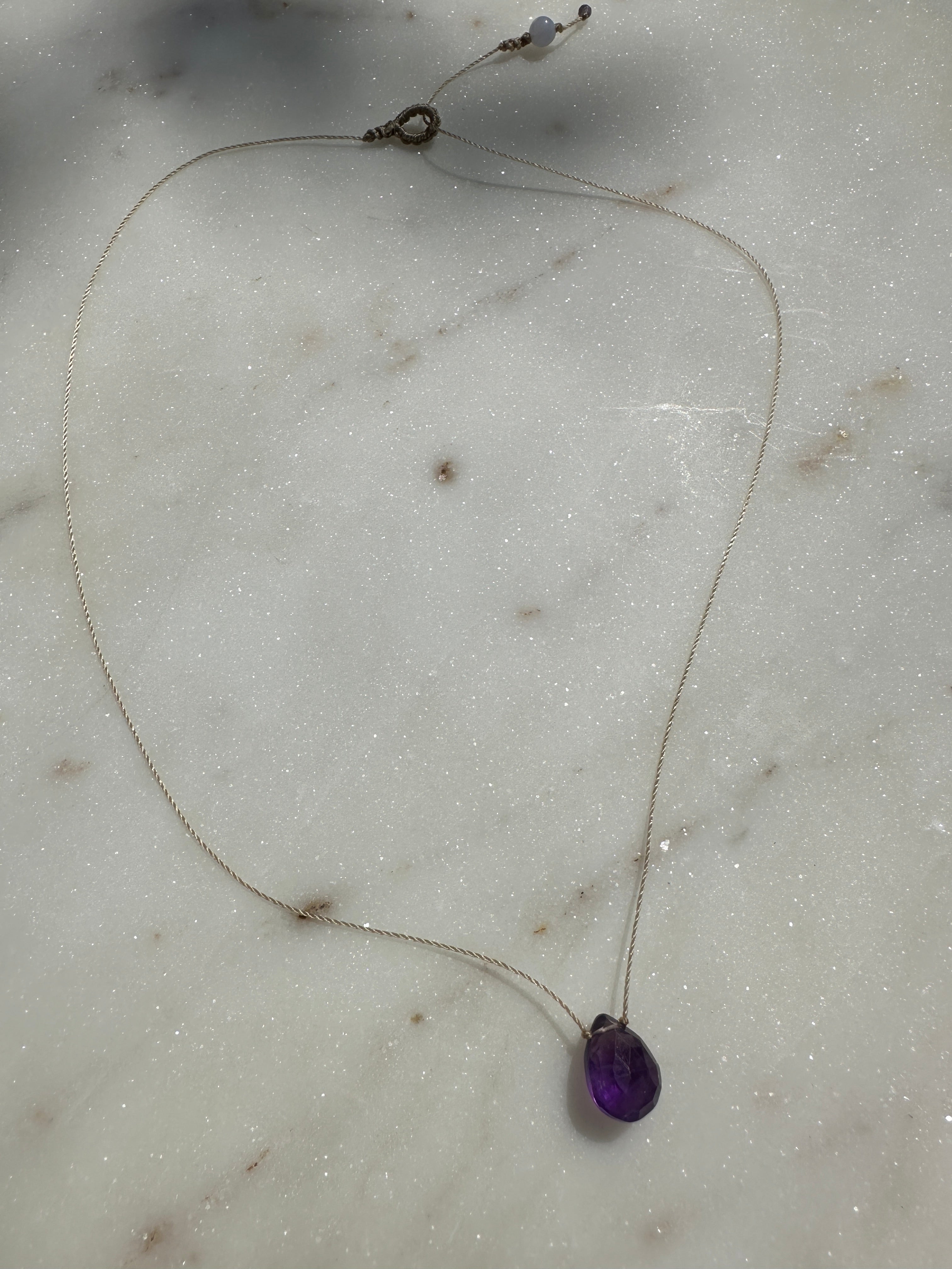 Not specified Necklaces Amethyst Drop Necklace