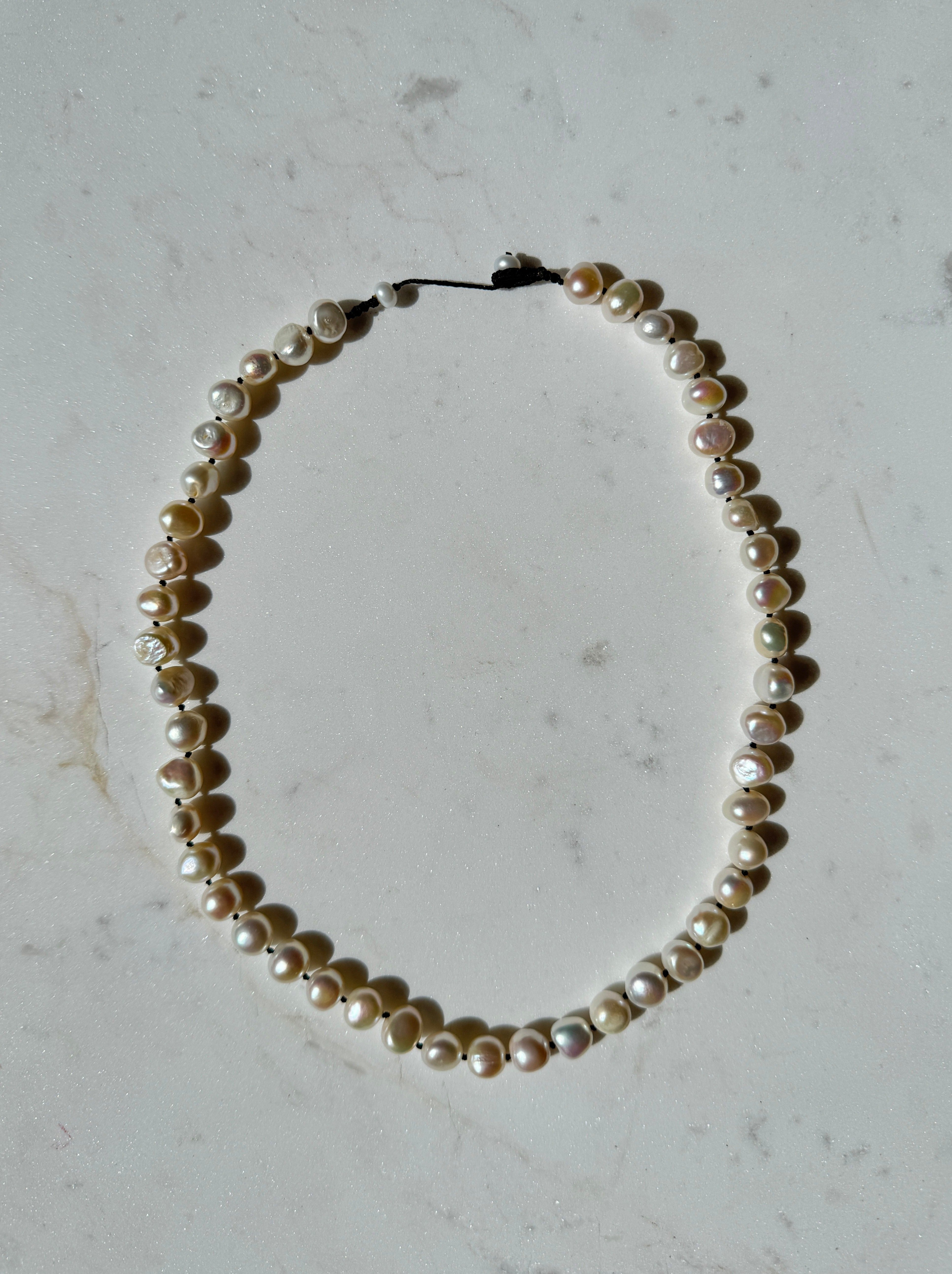 Not specified Necklaces Fresh Water Hand Knotted Pearl Choker
