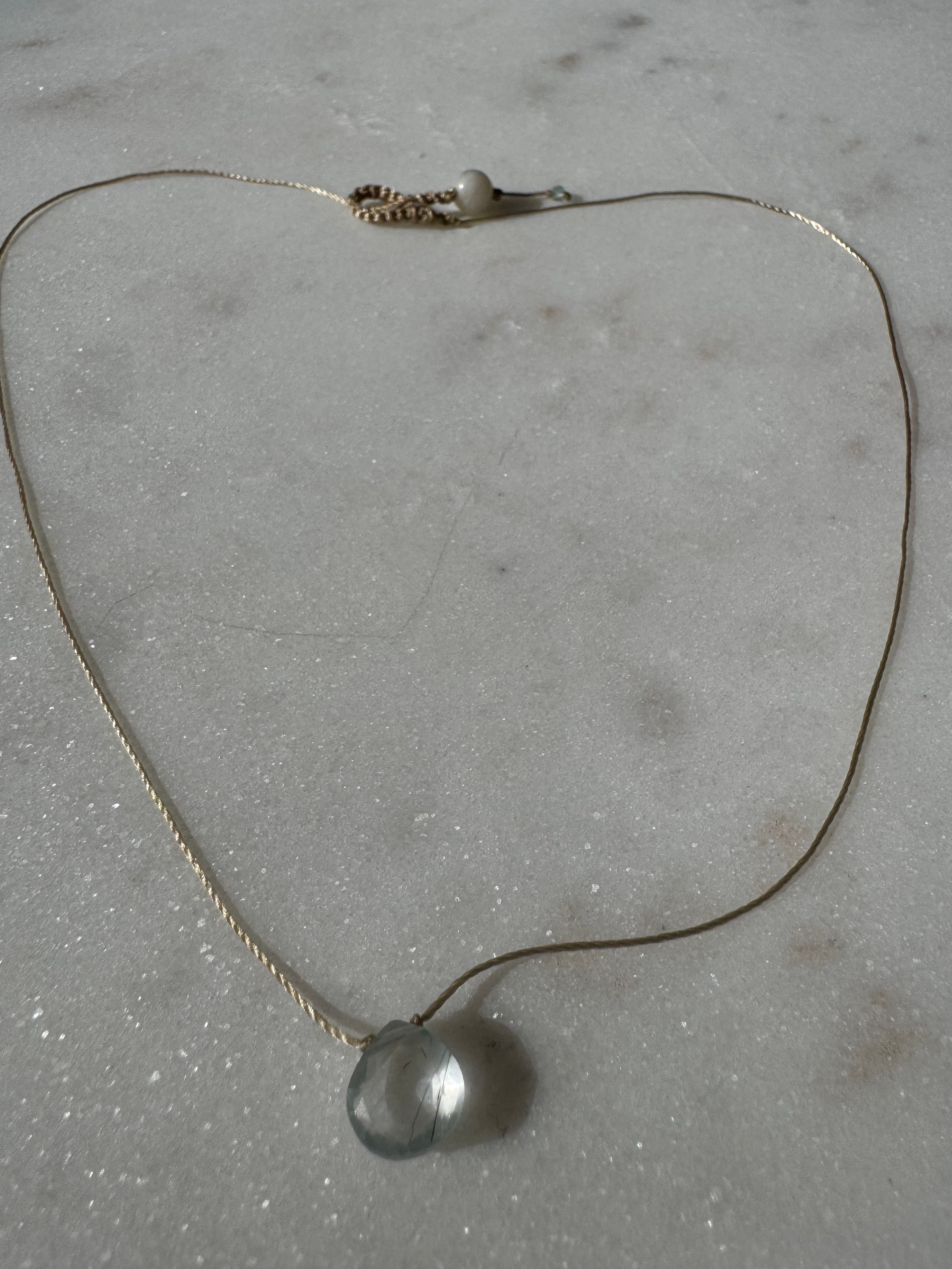 Not specified Necklaces Green Citrine Drop Necklace