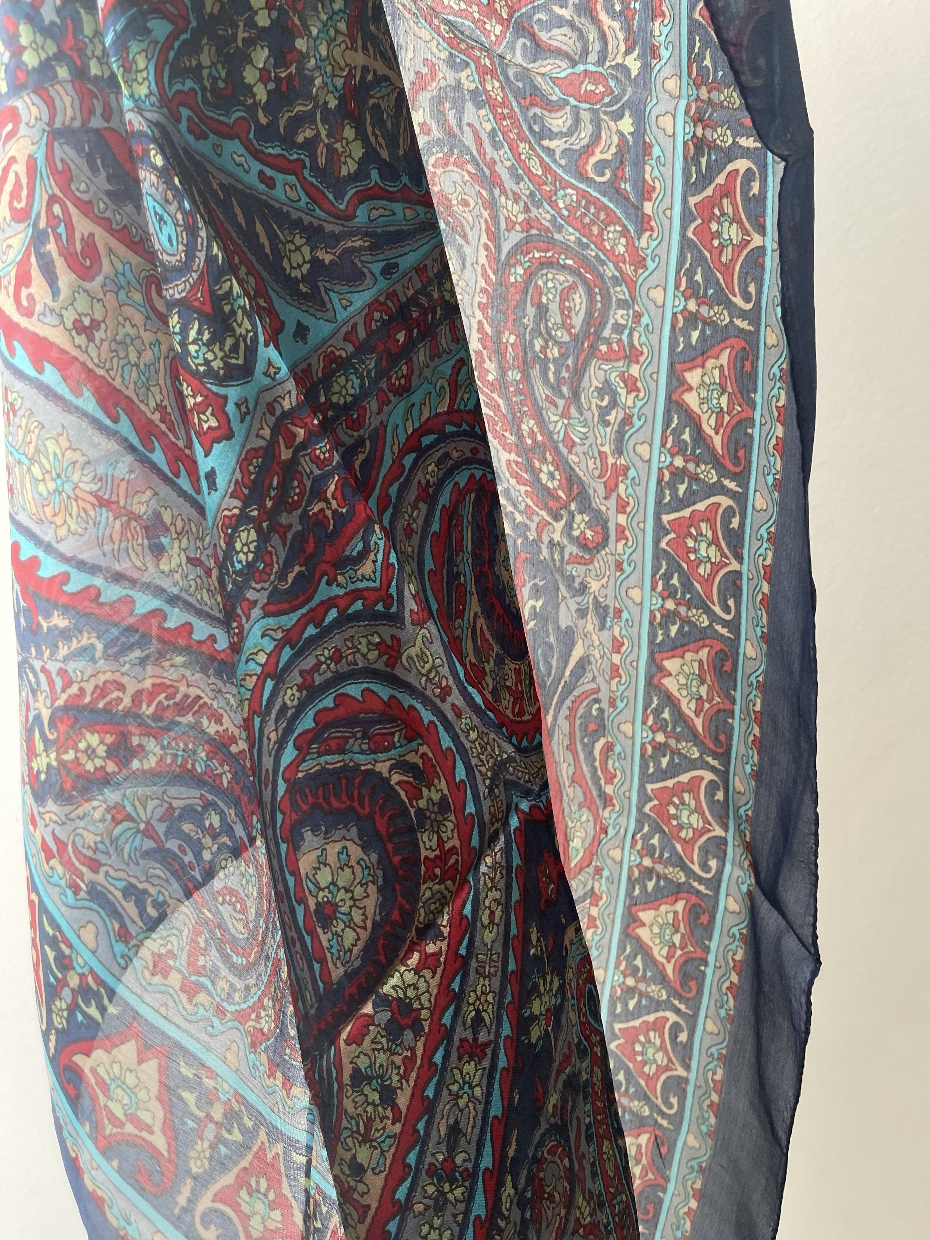 Not specified Scarves One Size Classic Paisley Silk Scarf in Black
