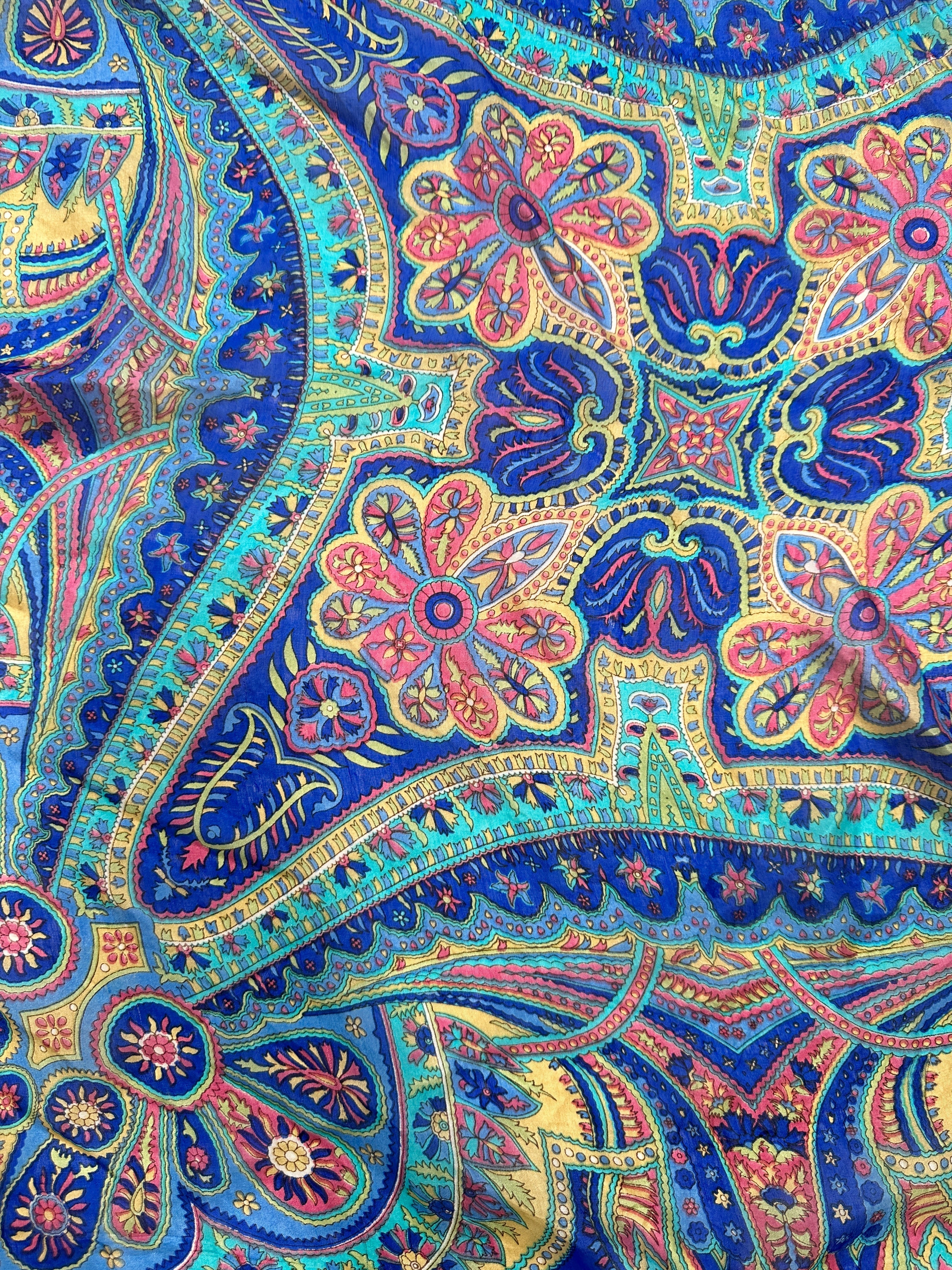 Not specified Scarves One Size Classic Paisley Silk Scarf in Blue