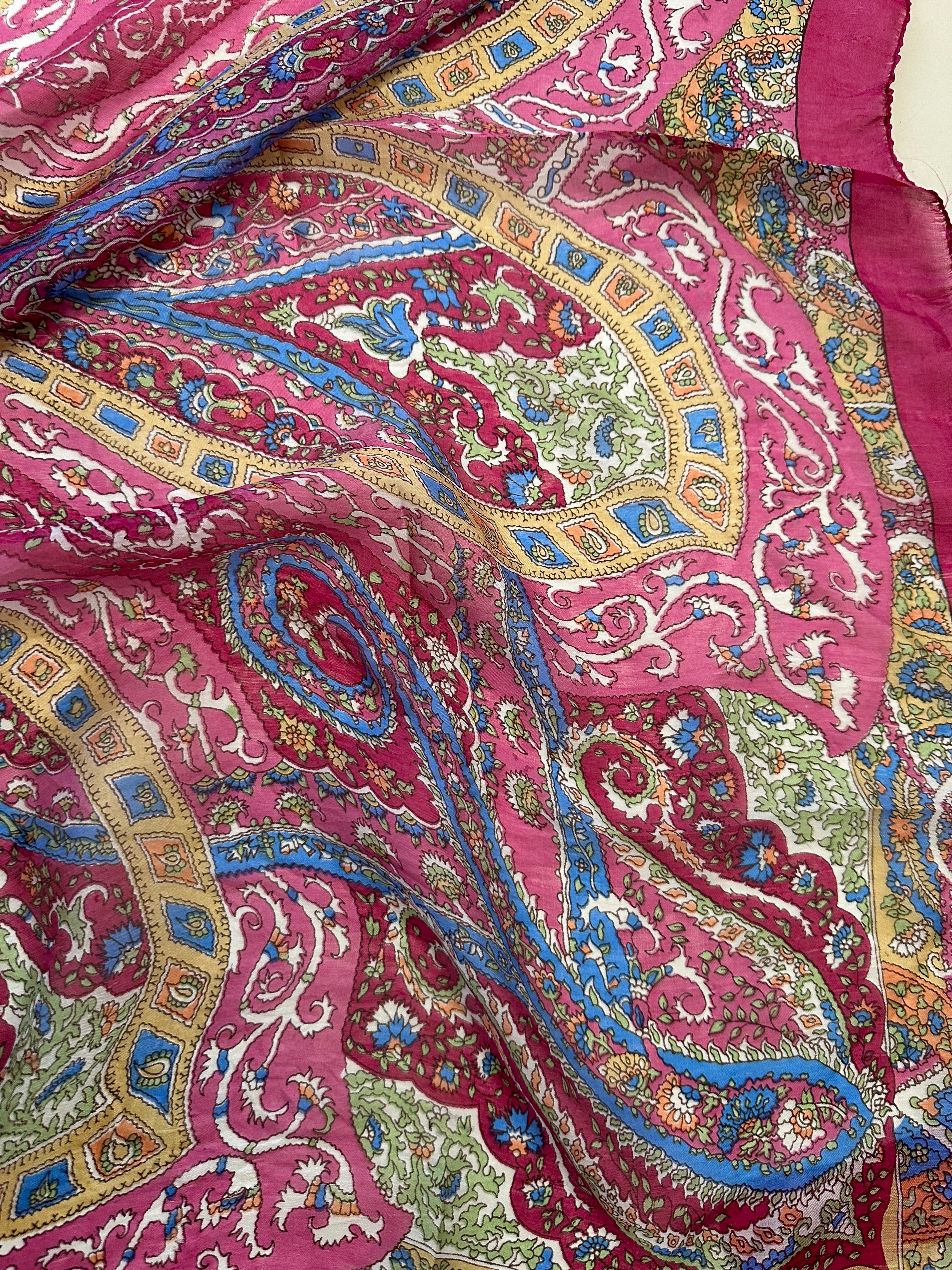 Not specified Scarves One Size Paisley Flower Silk Scarf Fuschia