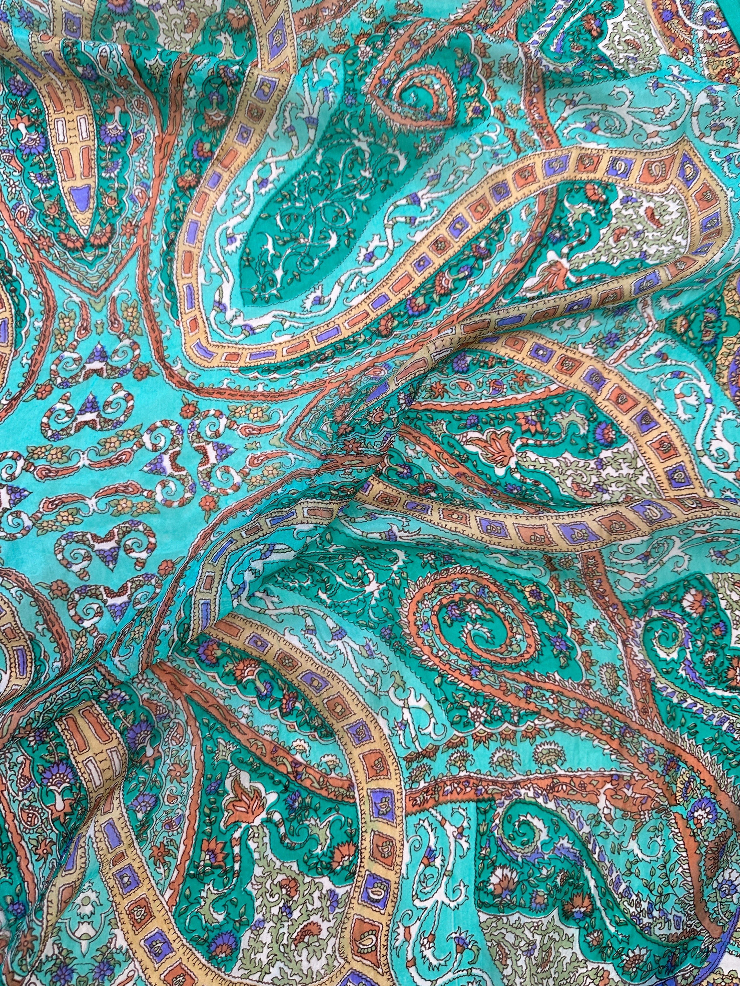 Not specified Scarves One Size Paisley Flower Silk Scarf Green