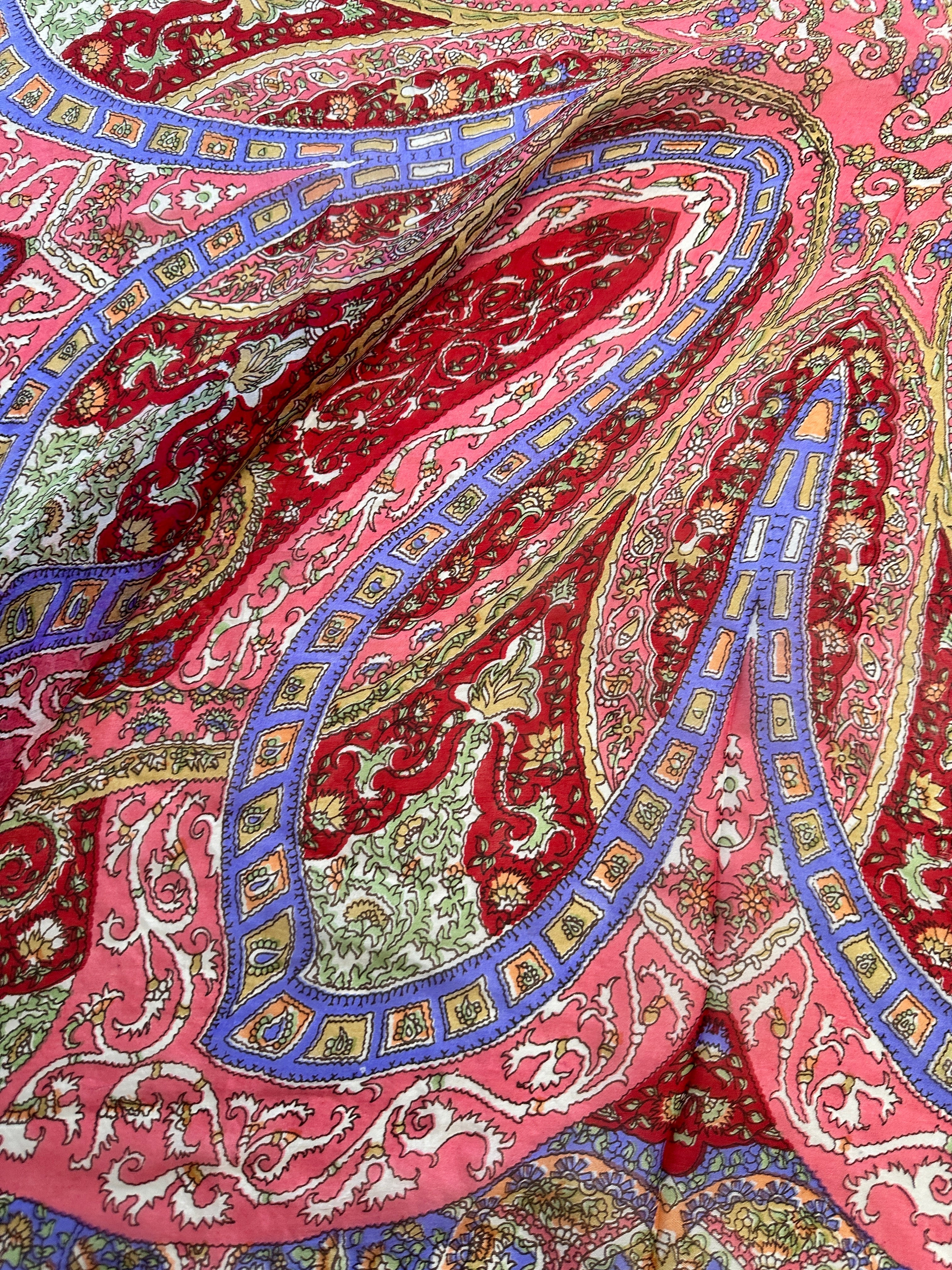 Not specified Scarves One Size Paisley Flower Silk Scarf Red