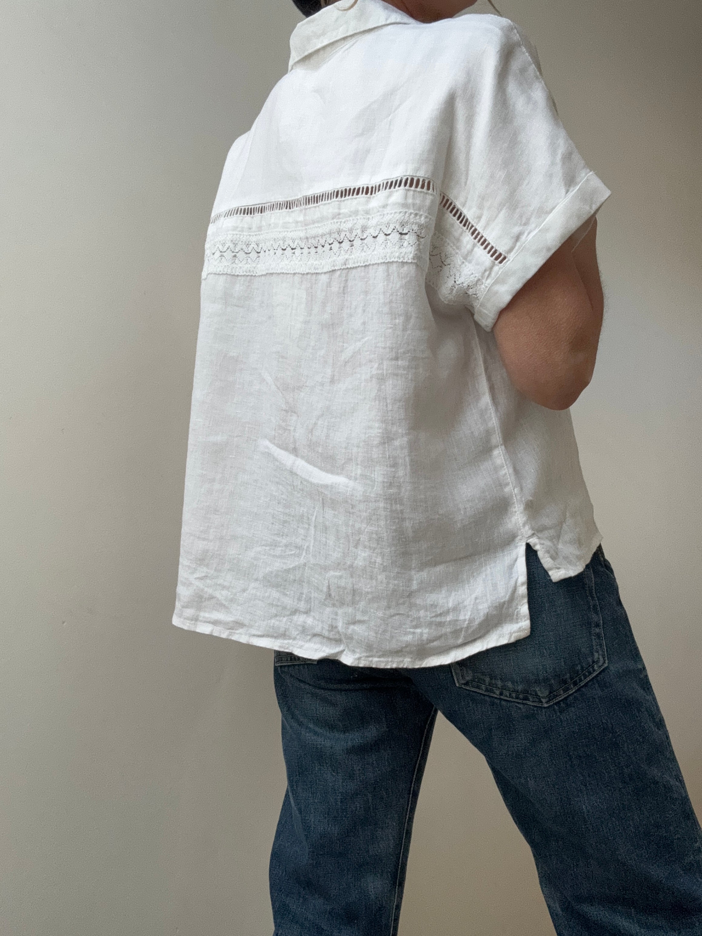 Not specified Shirts Joie Embroidered Linen Shirt White