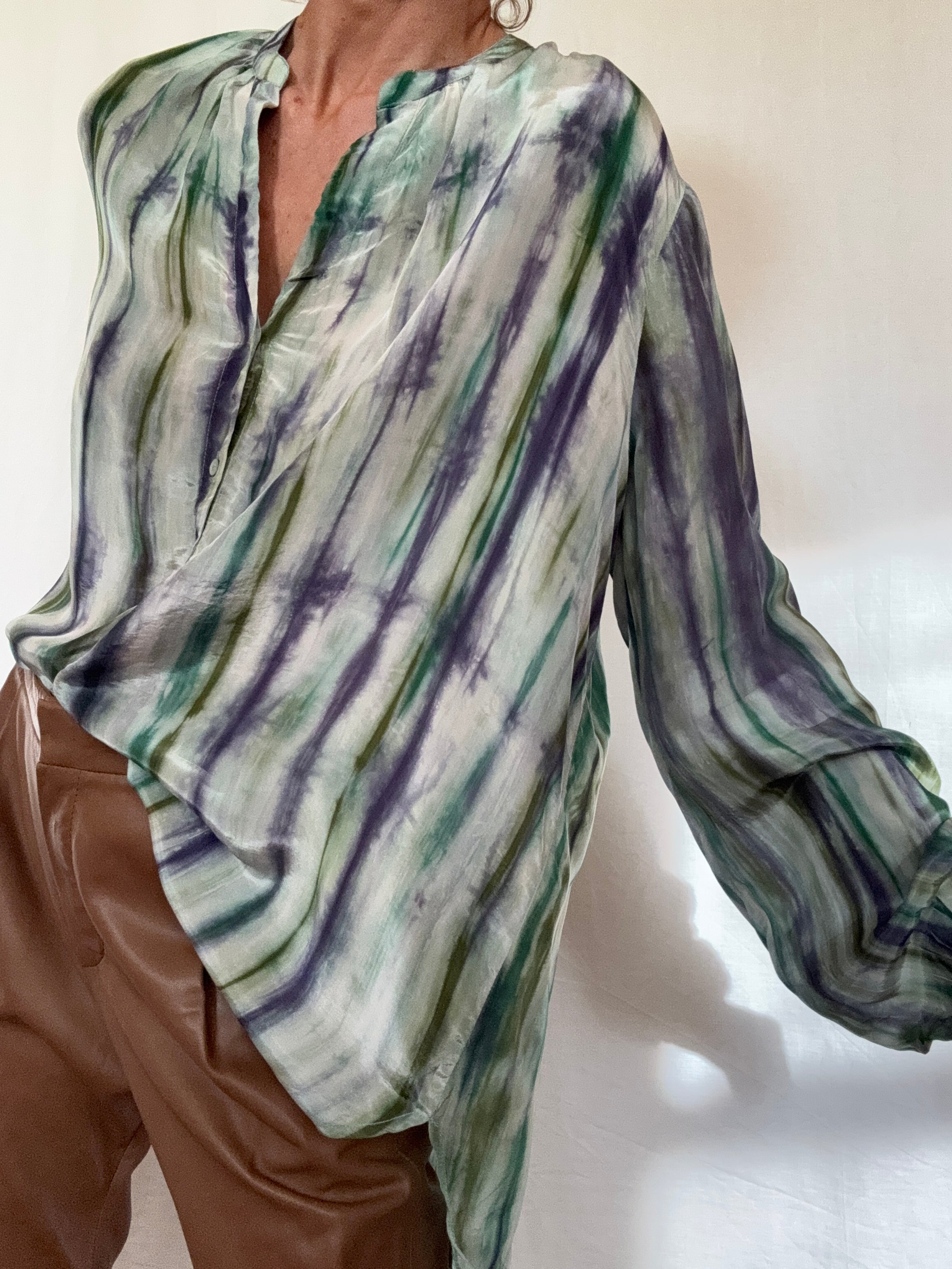 Nous Antwerp Blouses Lima Blouse Aloe Vera