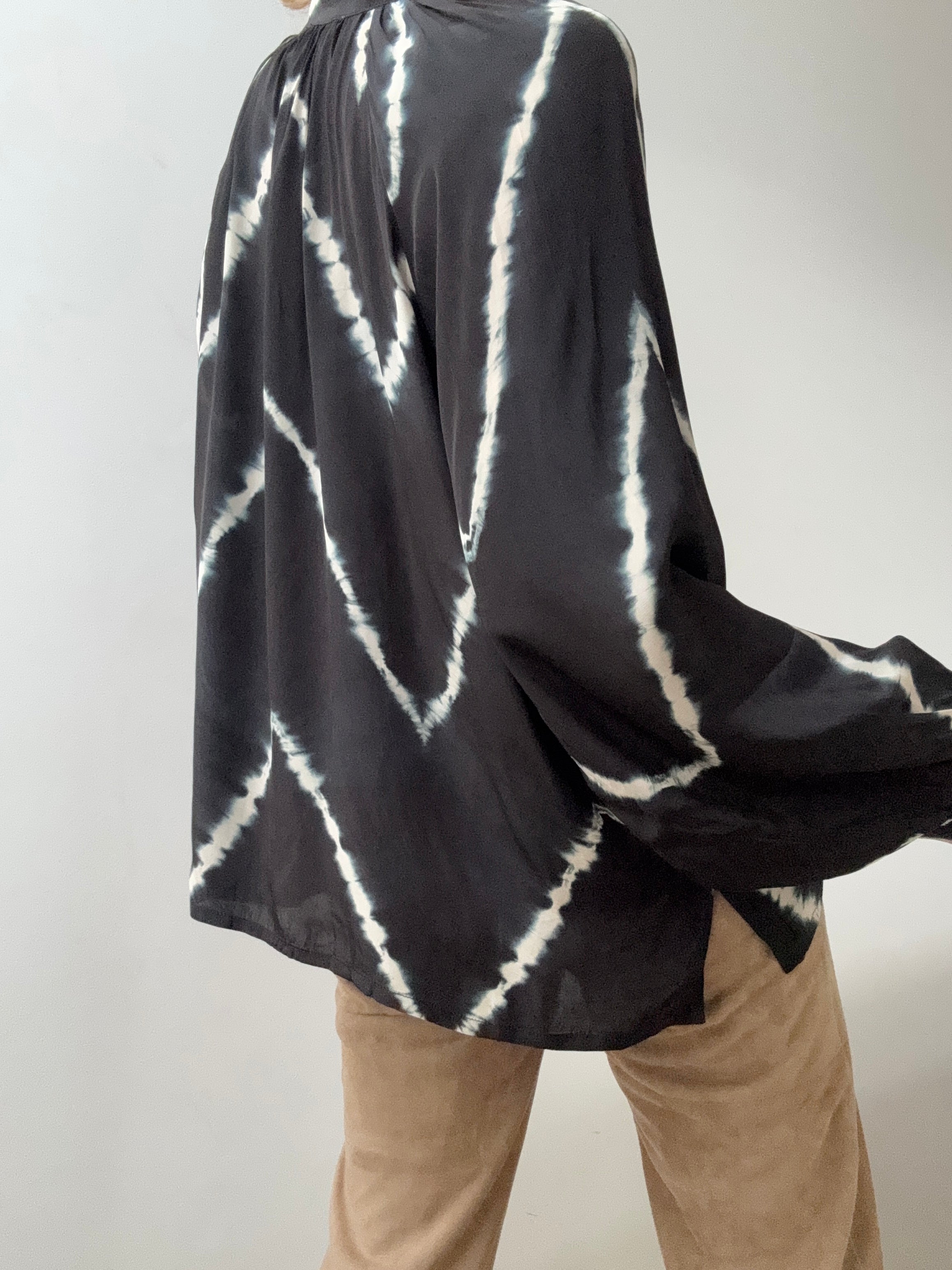 Nous Antwerp Blouses Tie Dye Ella Blouse Black