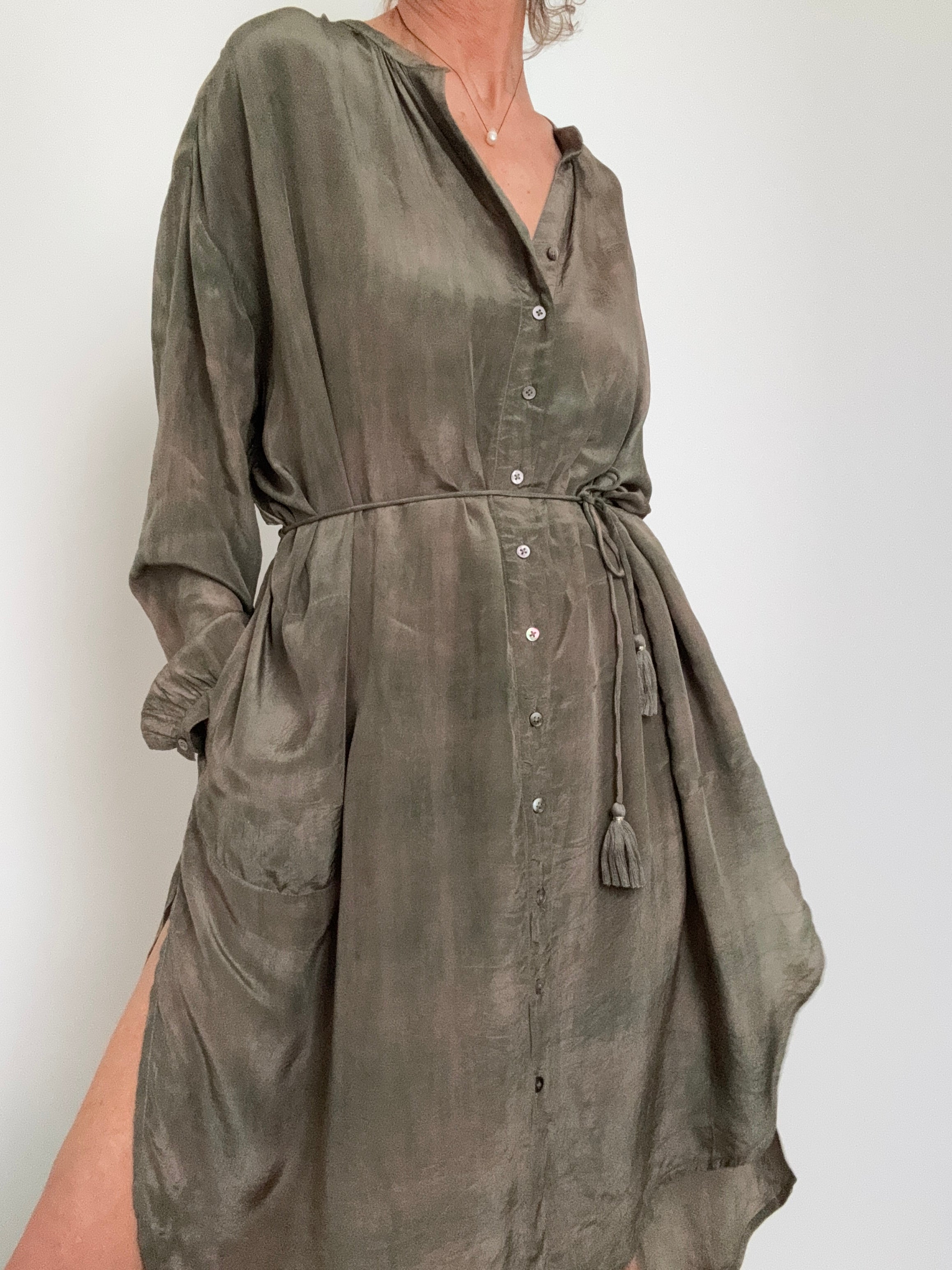 Nous Antwerp Parker Shirtdress Khaki | Dresses