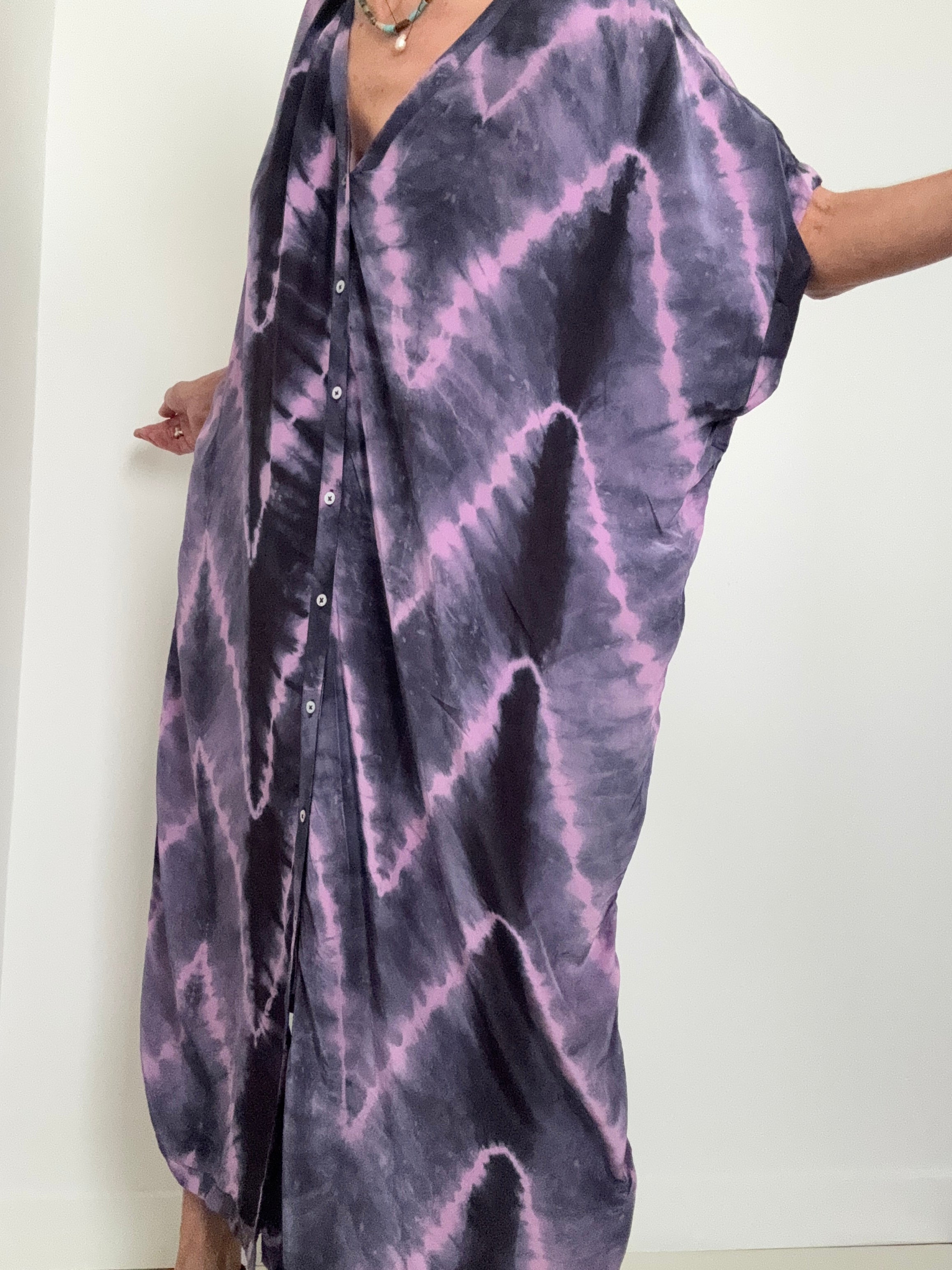 Nous Antwerp Dresses Nous Antwerp Sam Kaftan Dress Purple
