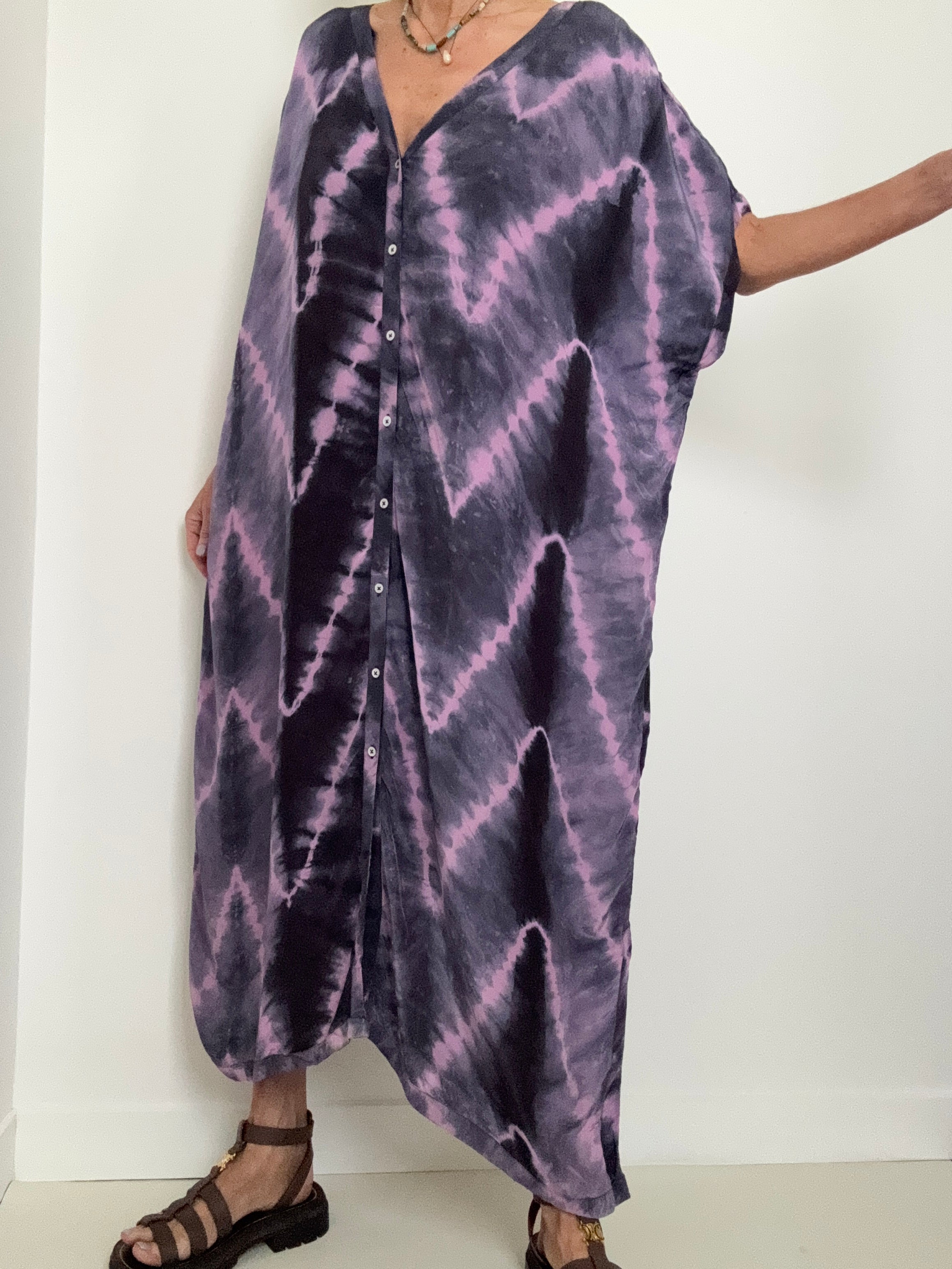 Nous Antwerp Dresses Nous Antwerp Sam Kaftan Dress Purple