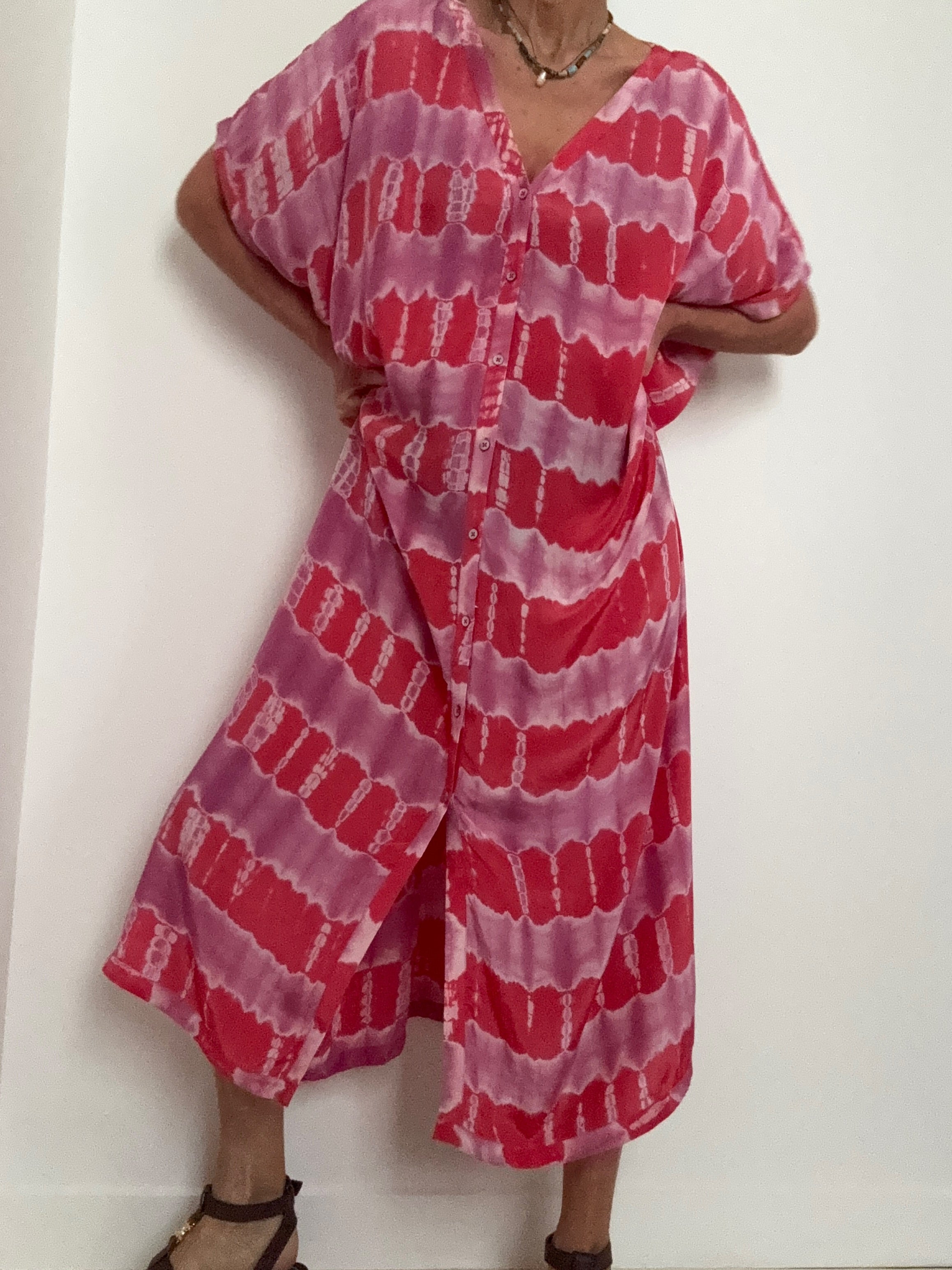 Nous Antwerp Dresses Sam Kaftan Dress Bubblegum