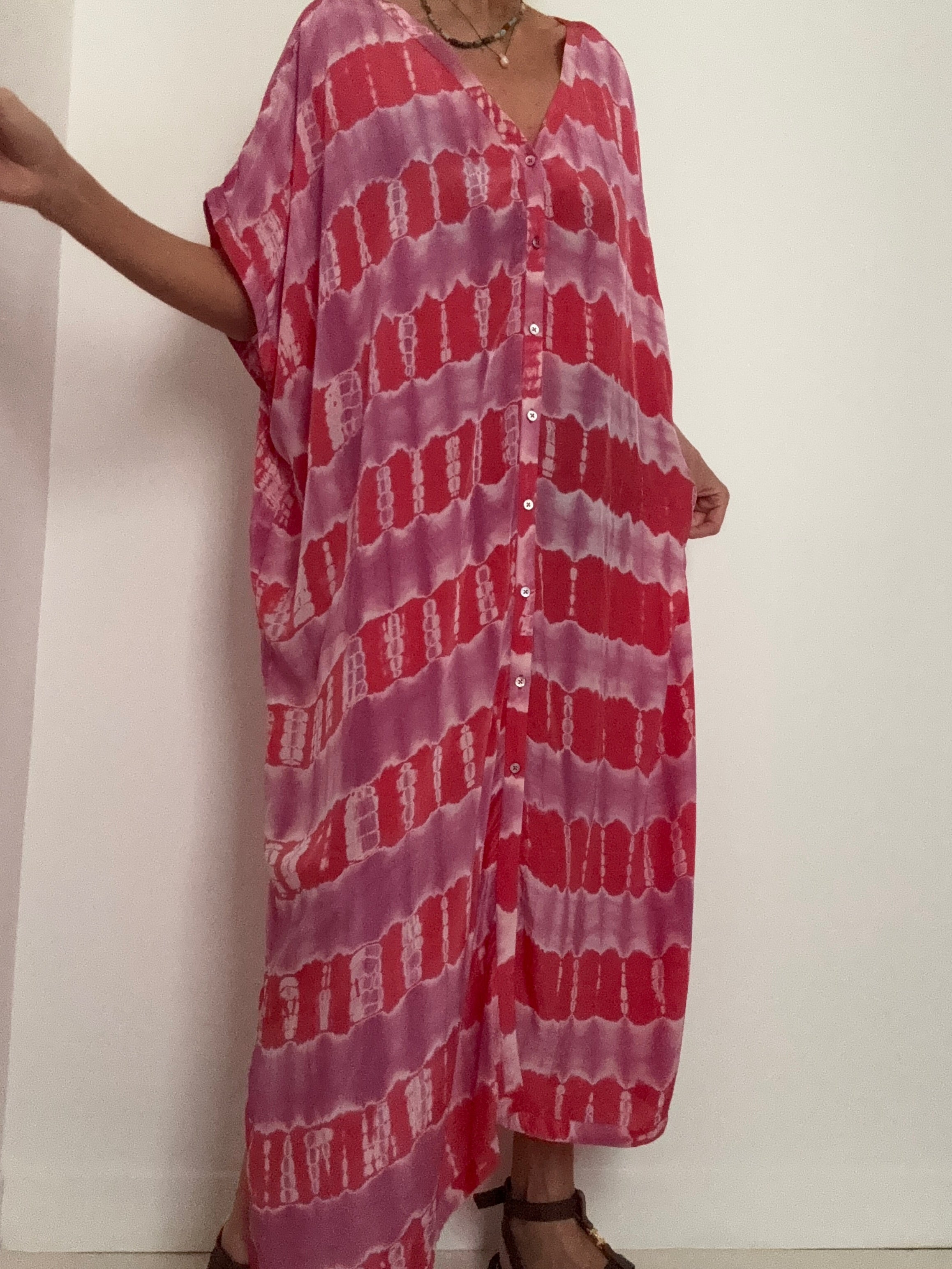 Nous Antwerp Dresses Sam Kaftan Dress Bubblegum