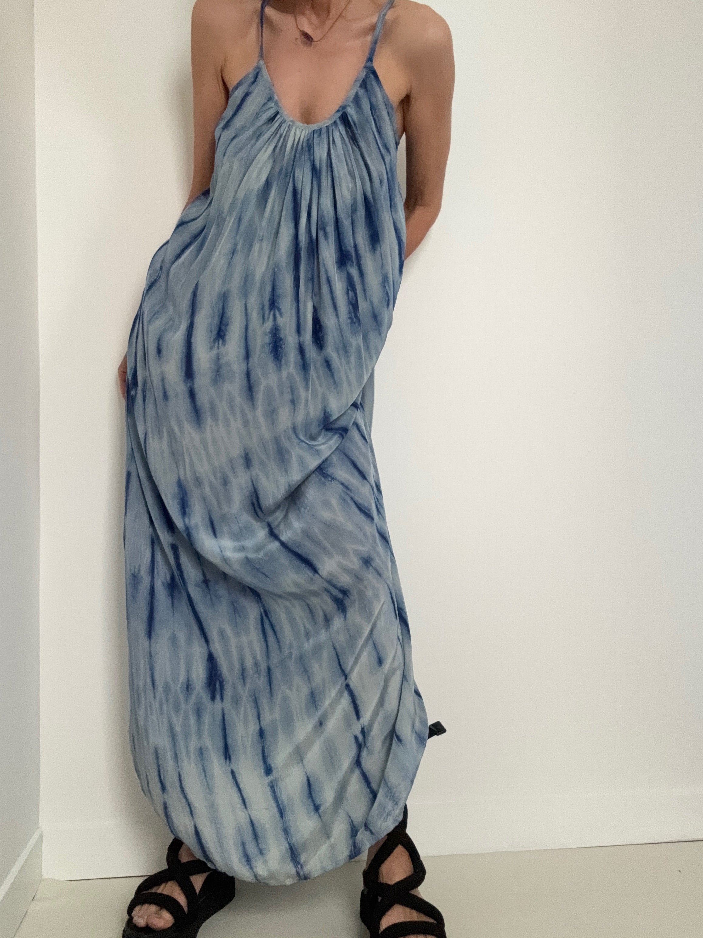 Silk Slip Tiedye Blues | Dresses
