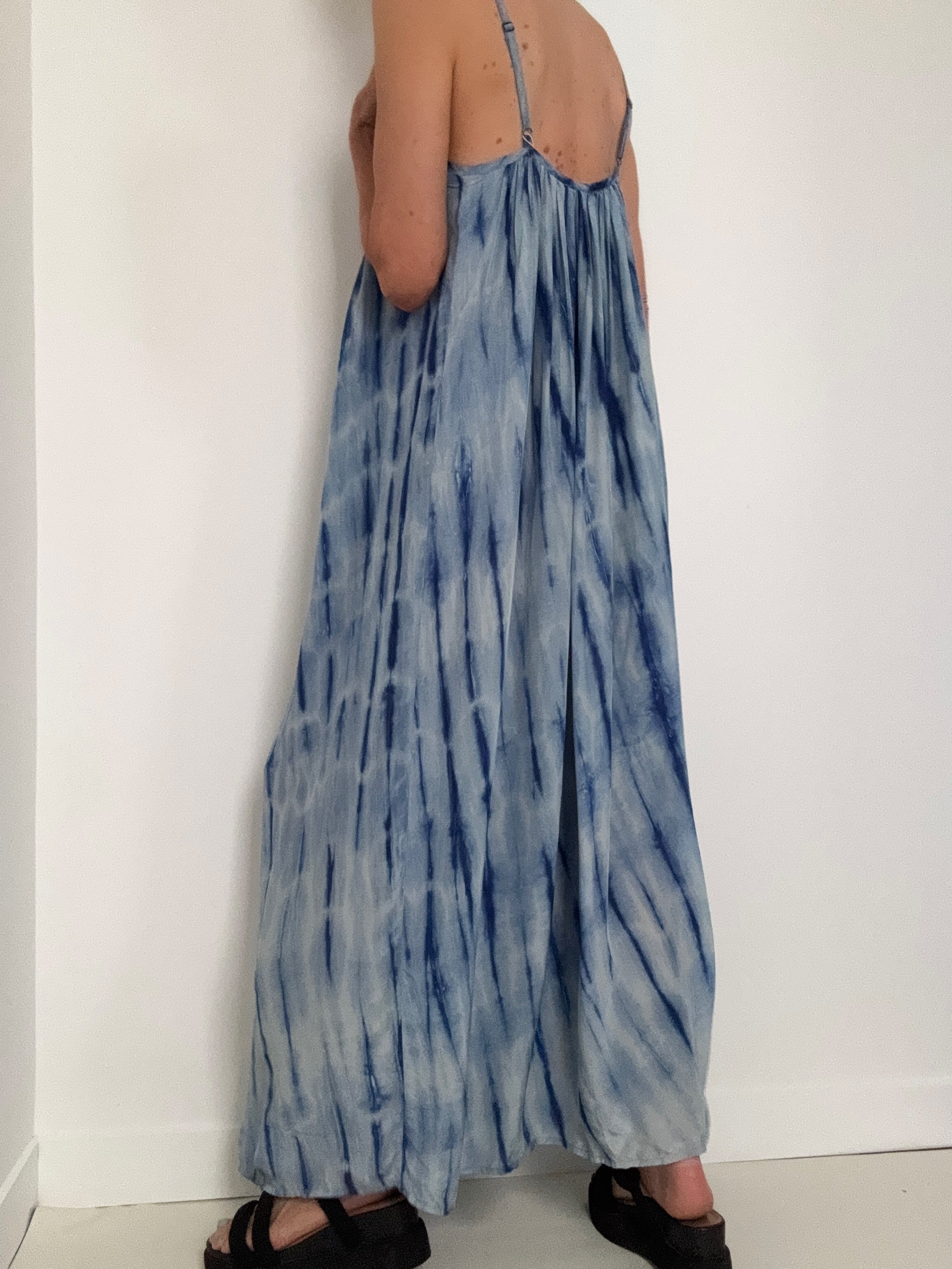 Silk Slip Tiedye Blues | Dresses