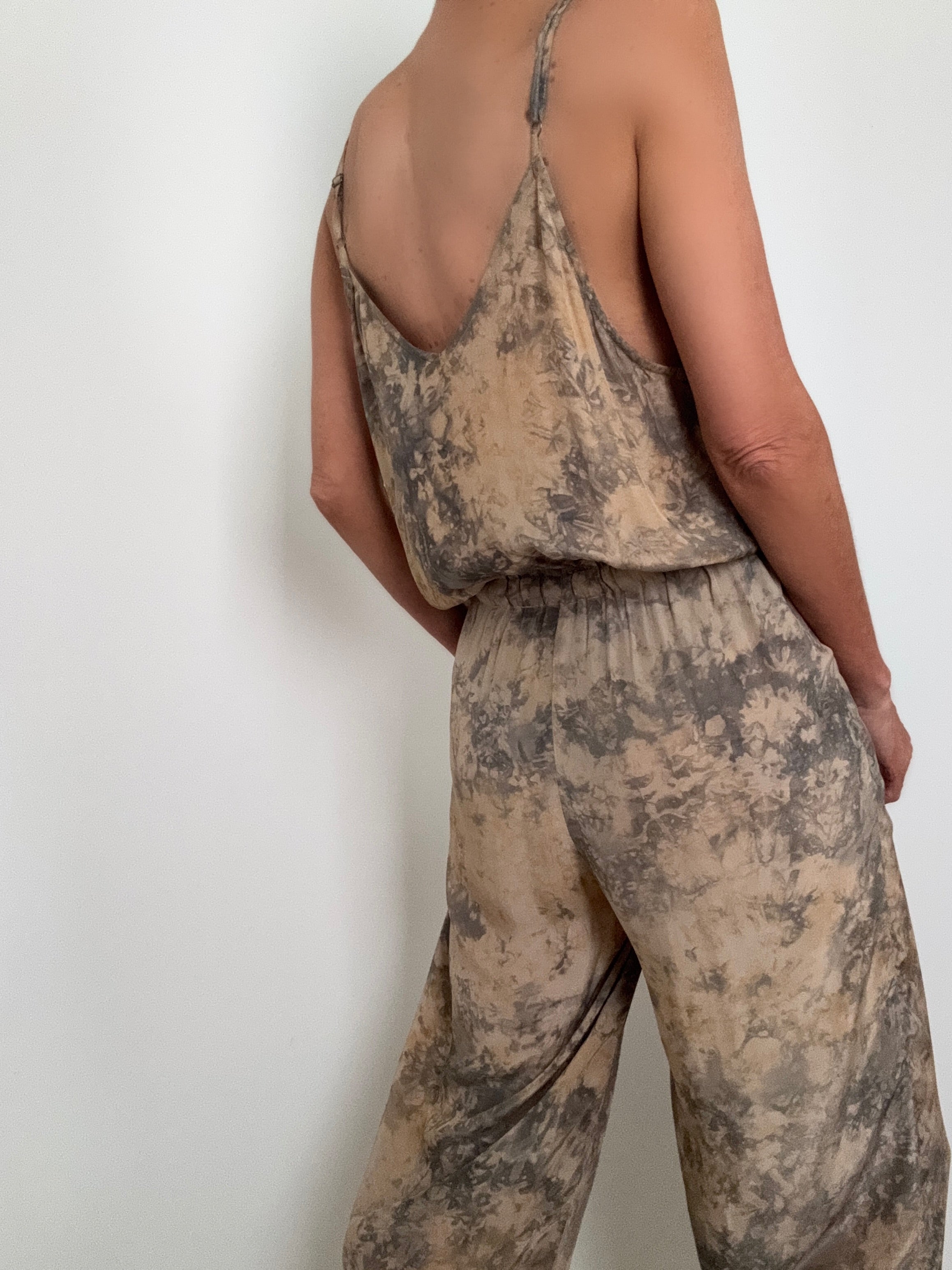 Nous Antwerp Jumpsuits Silk Jumpsuit Clay Tiedye