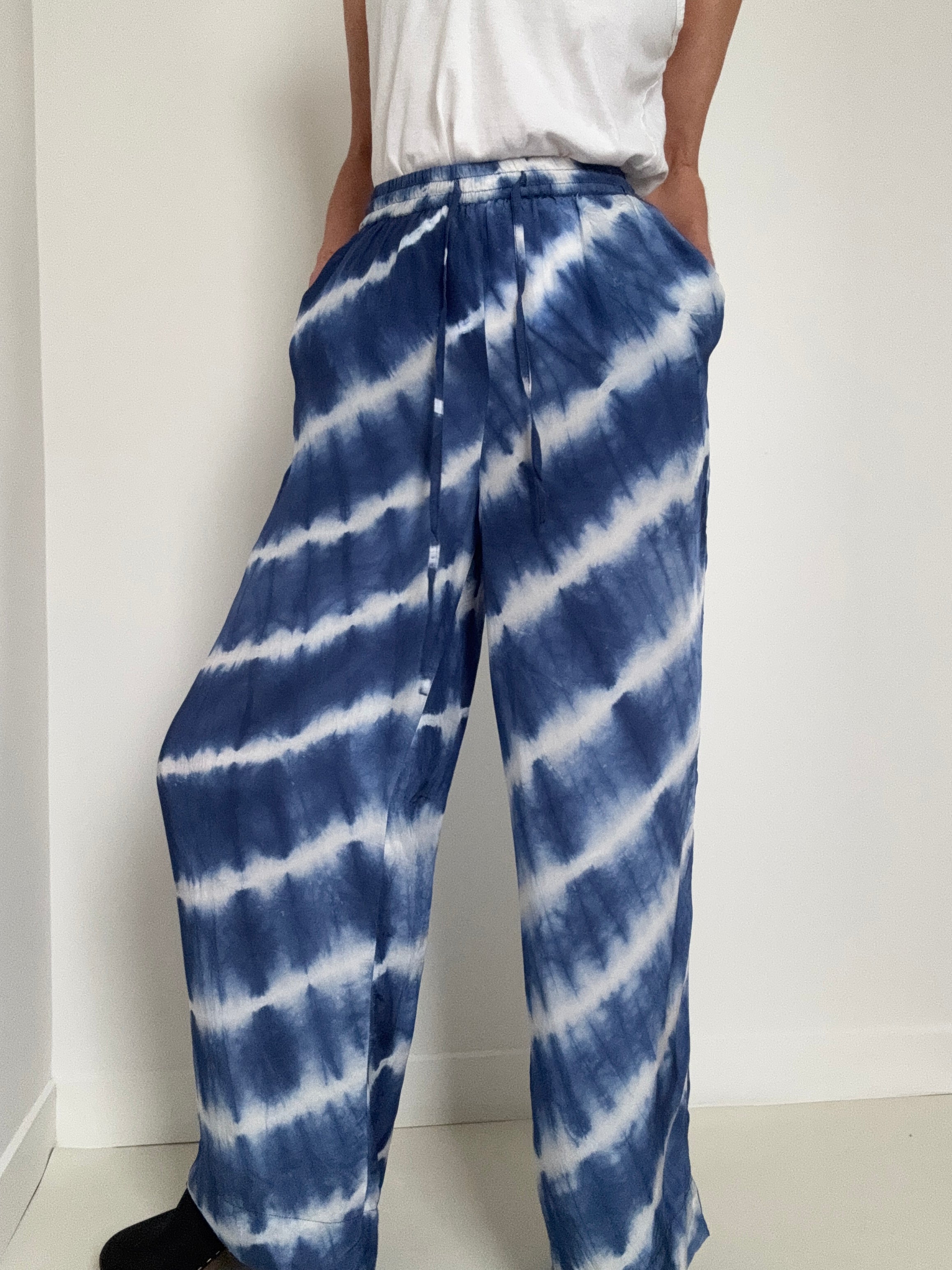 Silk Molly Trousers Blue Tiedye | Pants