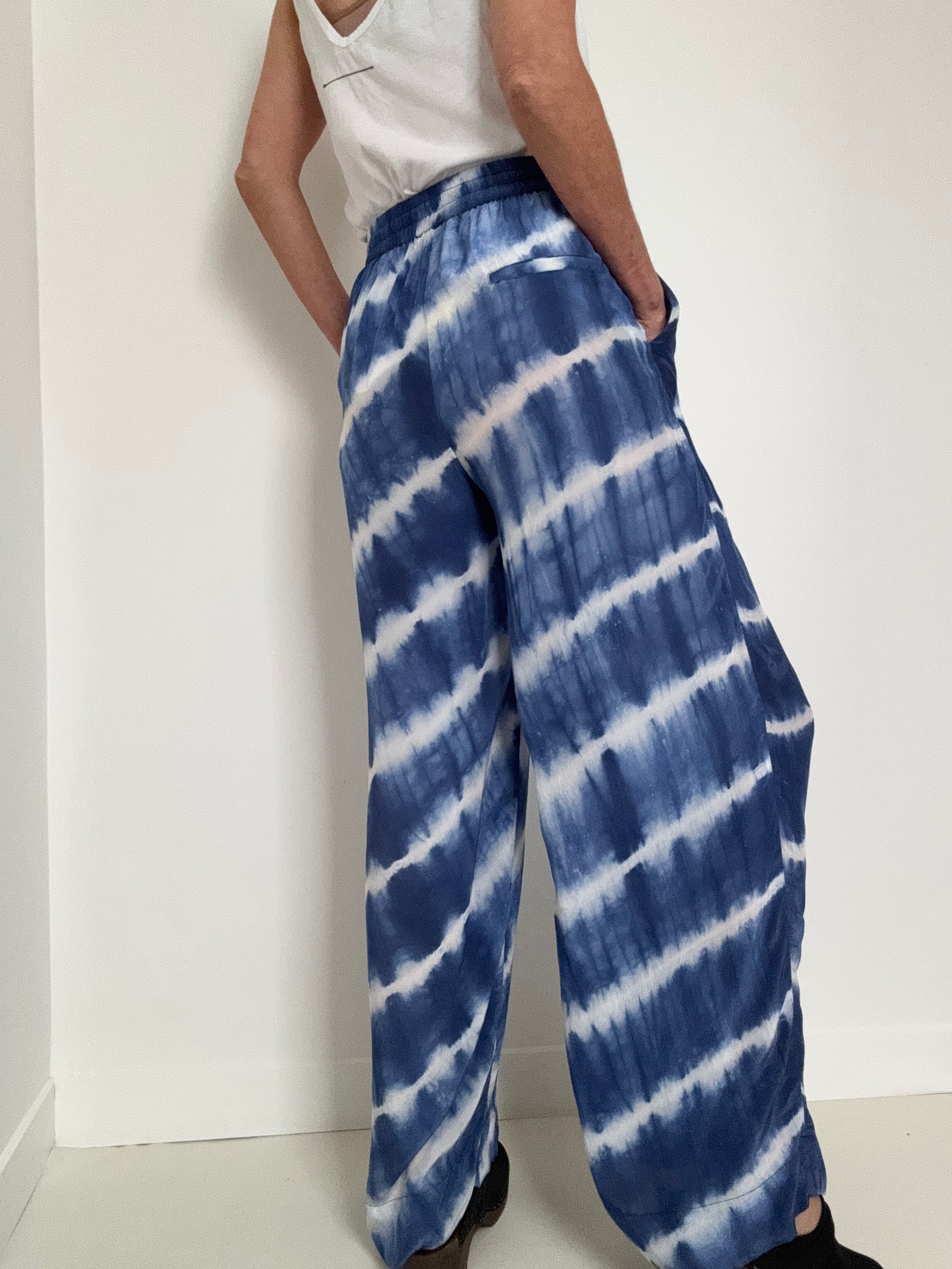 Silk Molly Trousers Blue Tiedye | Pants