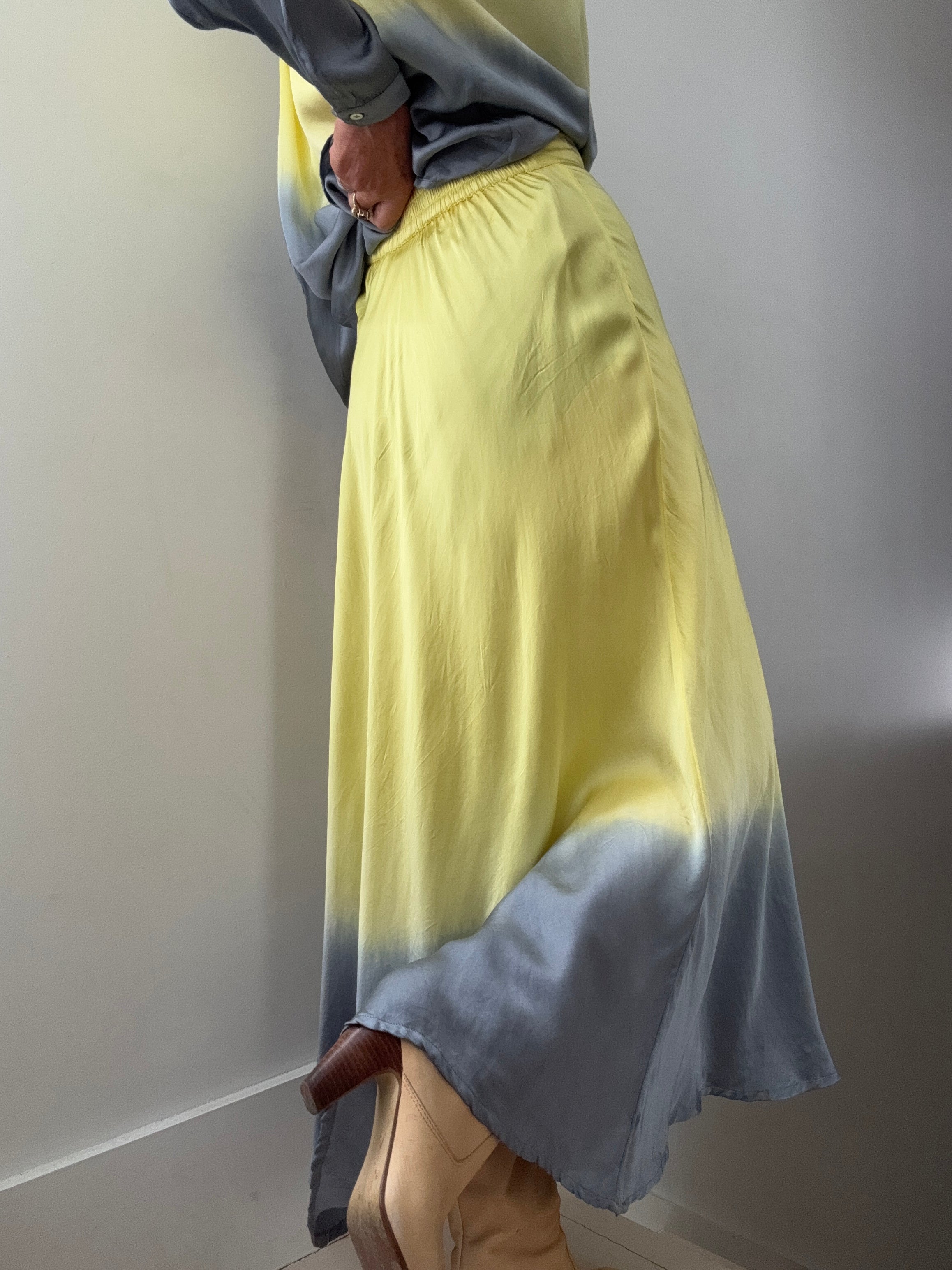 Nous Antwerp Skirts Silk Ombre Skirt Lemon