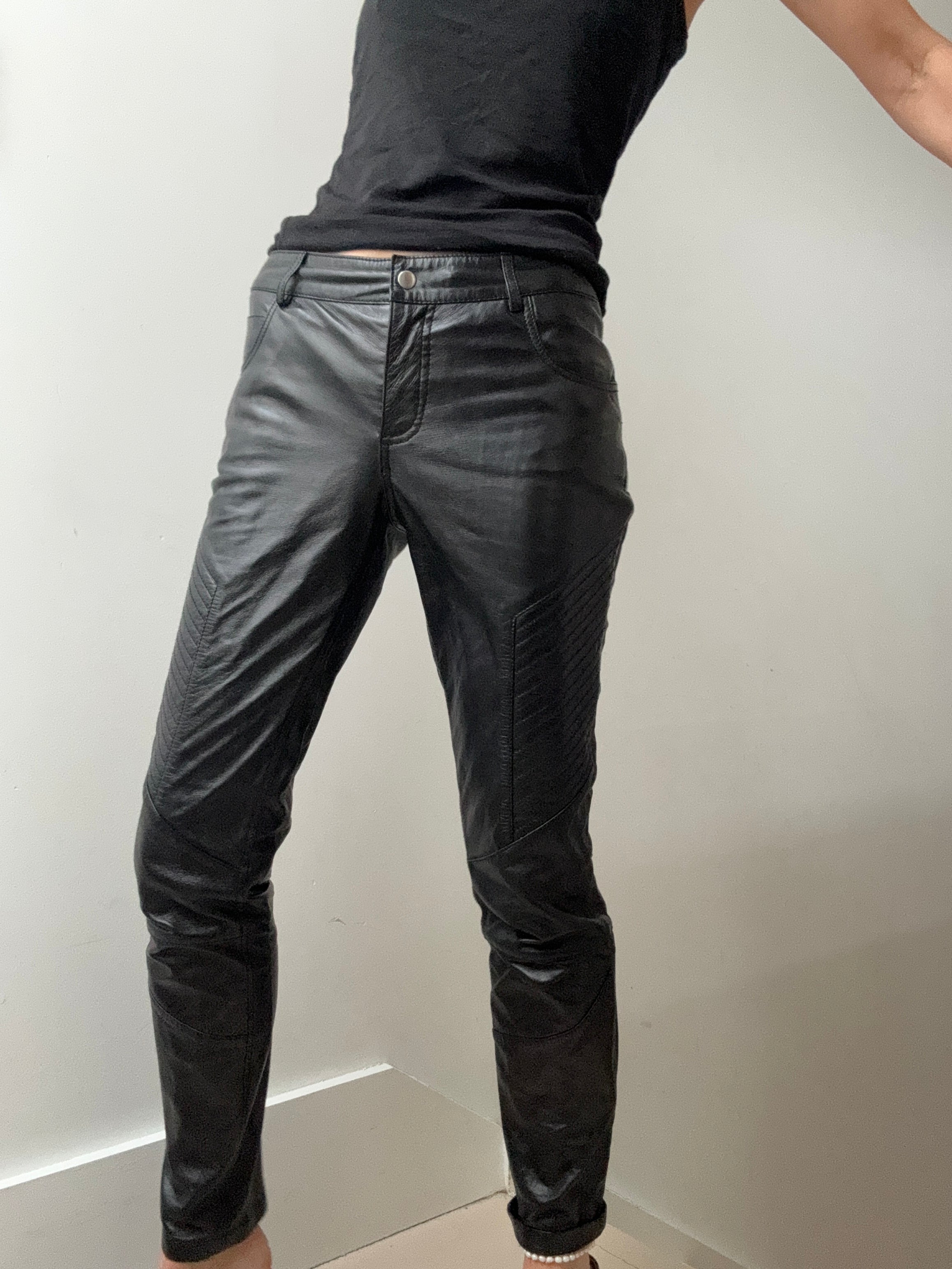 Oui Pants UK 8 / EU 36 Oui Leather Pants