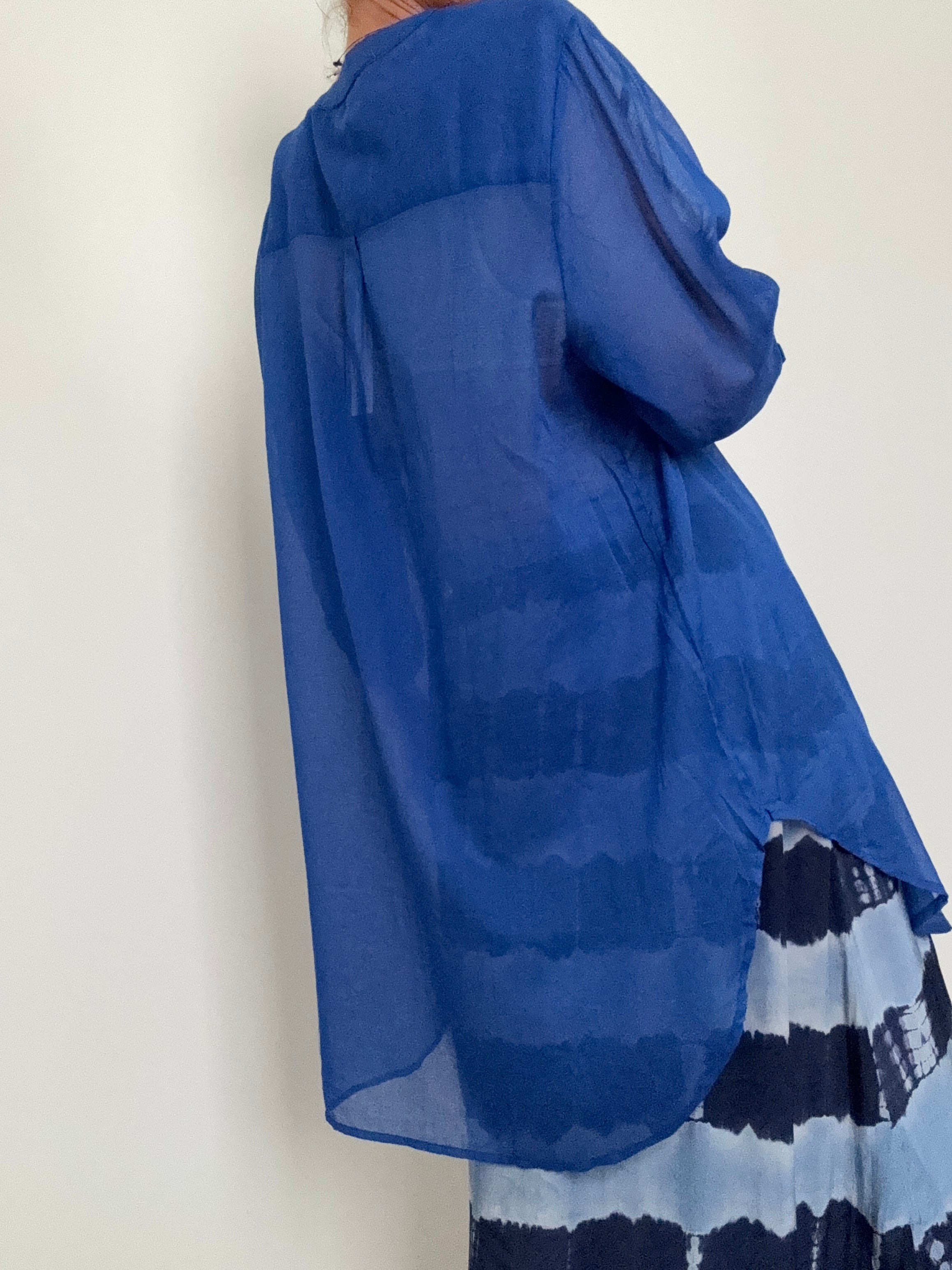 Cotton Voile Shirt Marine | Tops