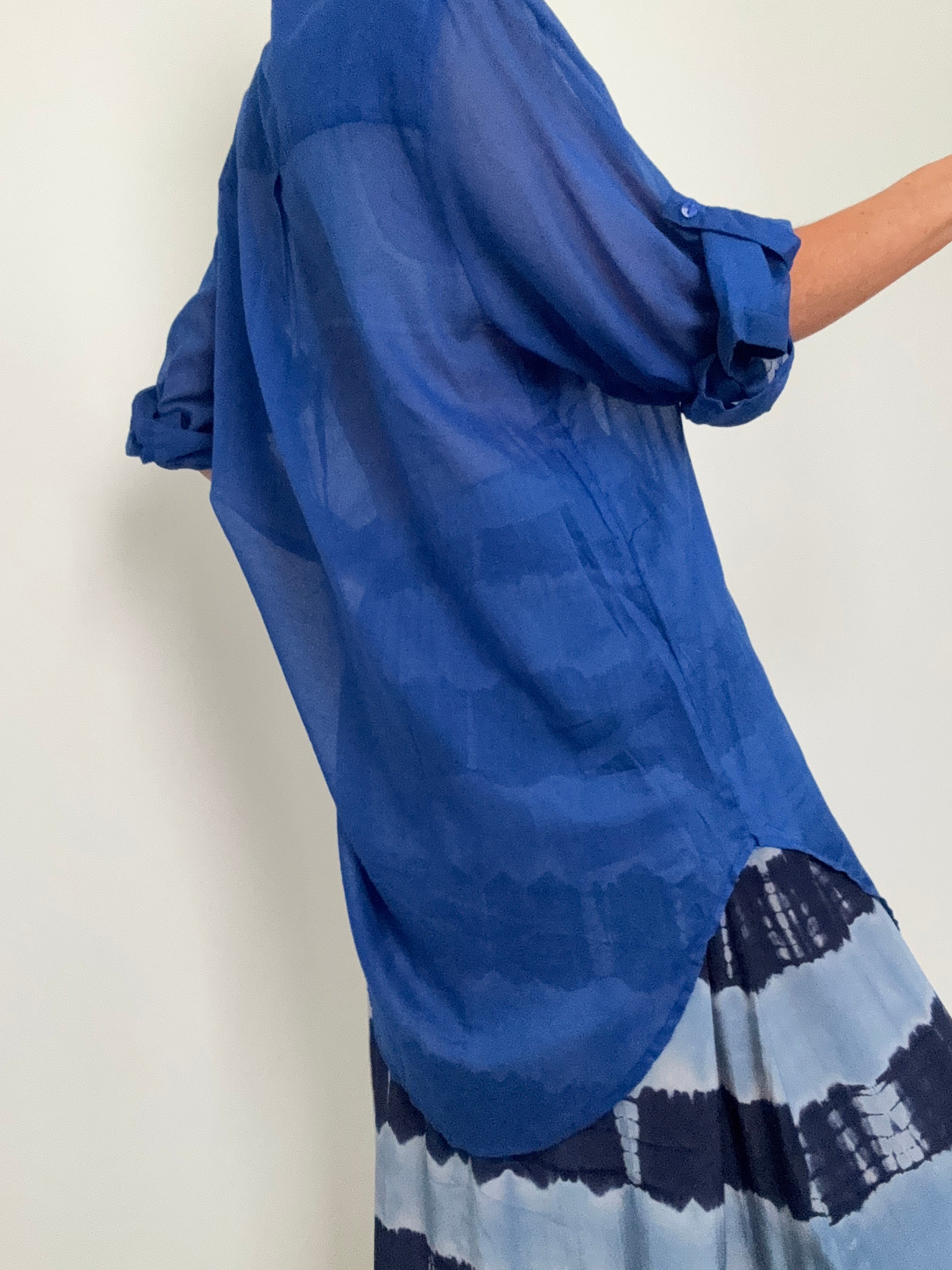 OVS Design Tops Cotton Voile Shirt Marine