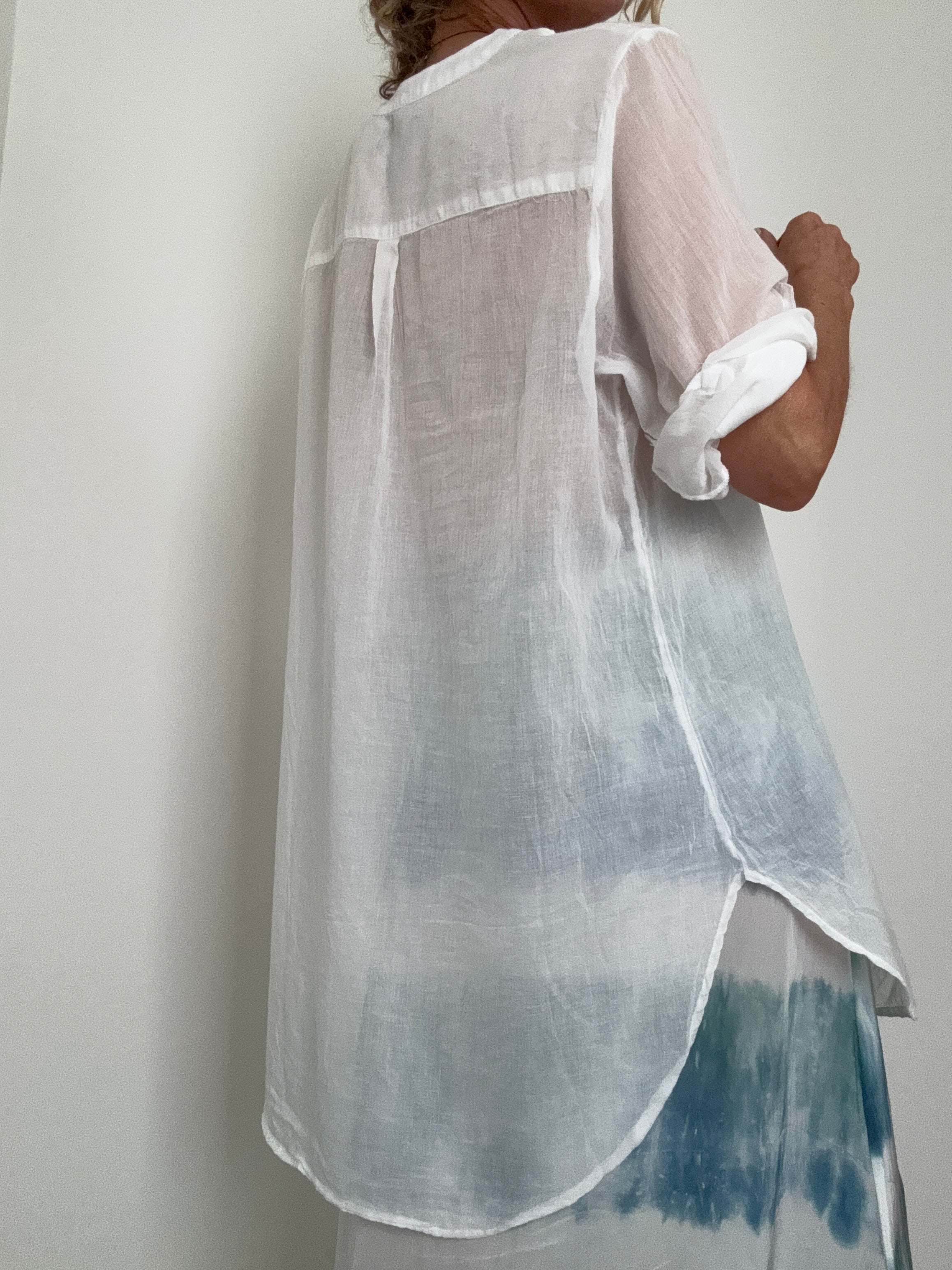 Cotton Voile Shirt White | Tops