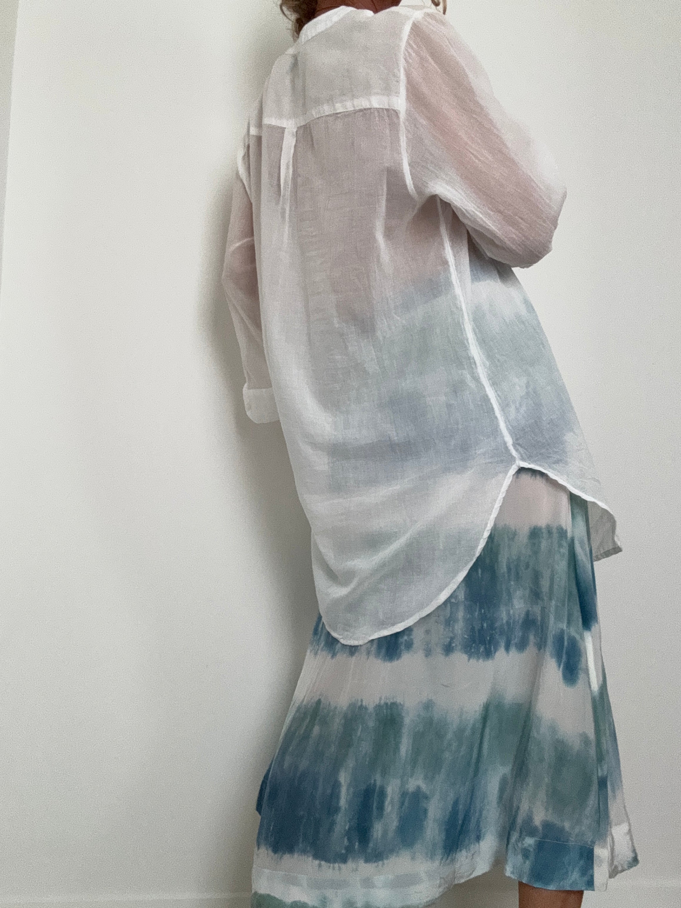 Cotton Voile Shirt White | Tops