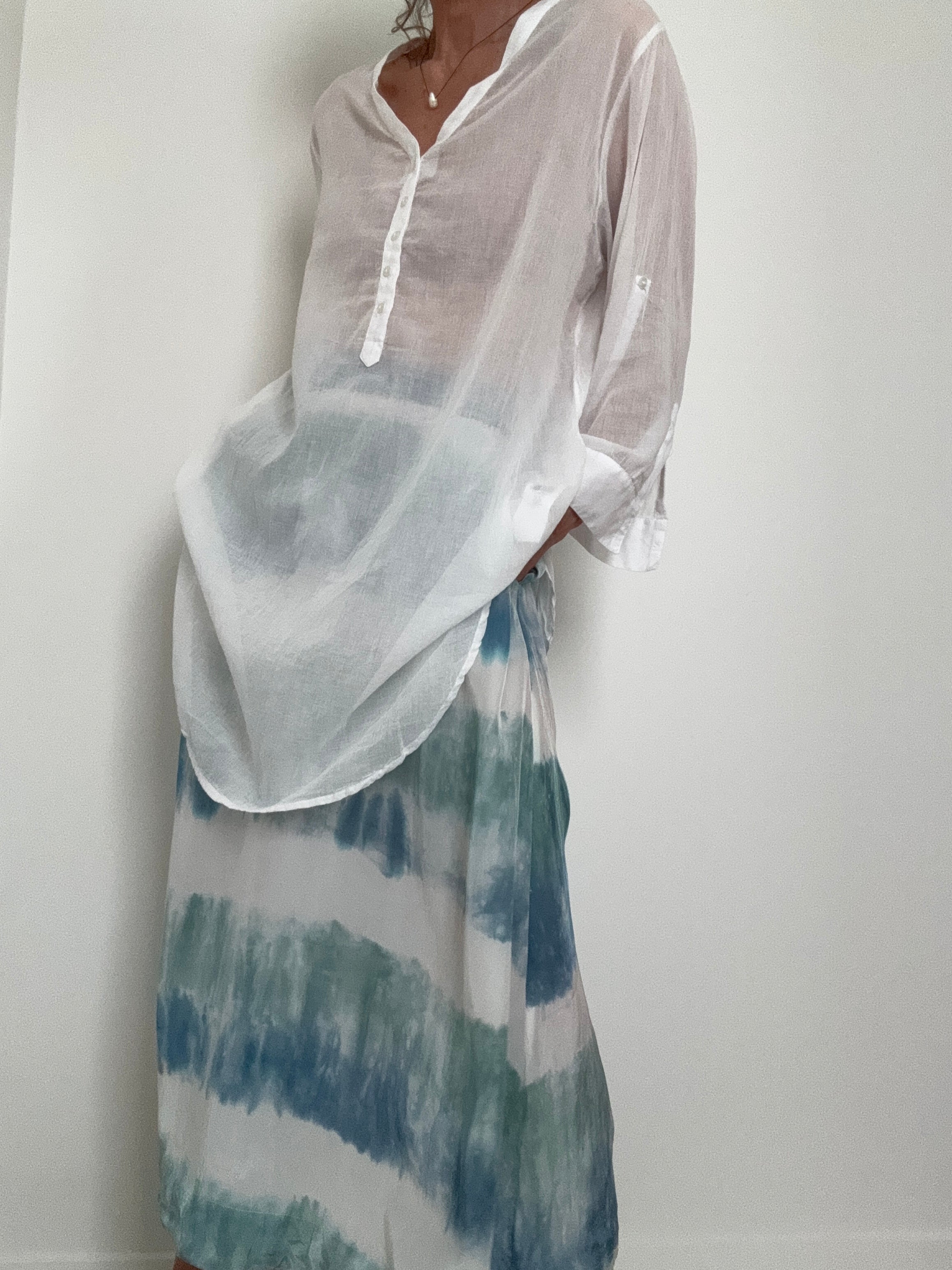 Cotton Voile Shirt White | Tops
