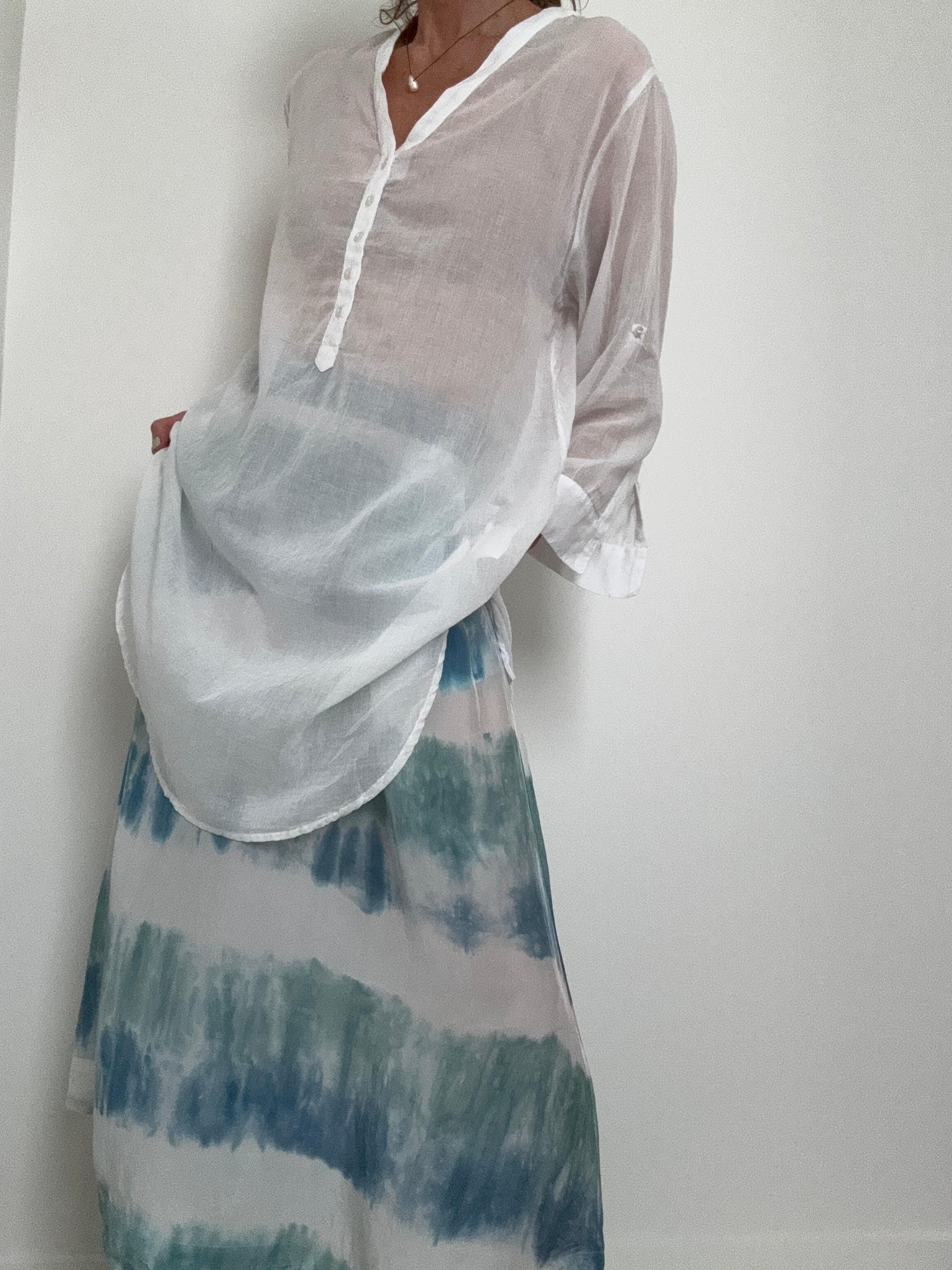 Cotton Voile Shirt White | Tops