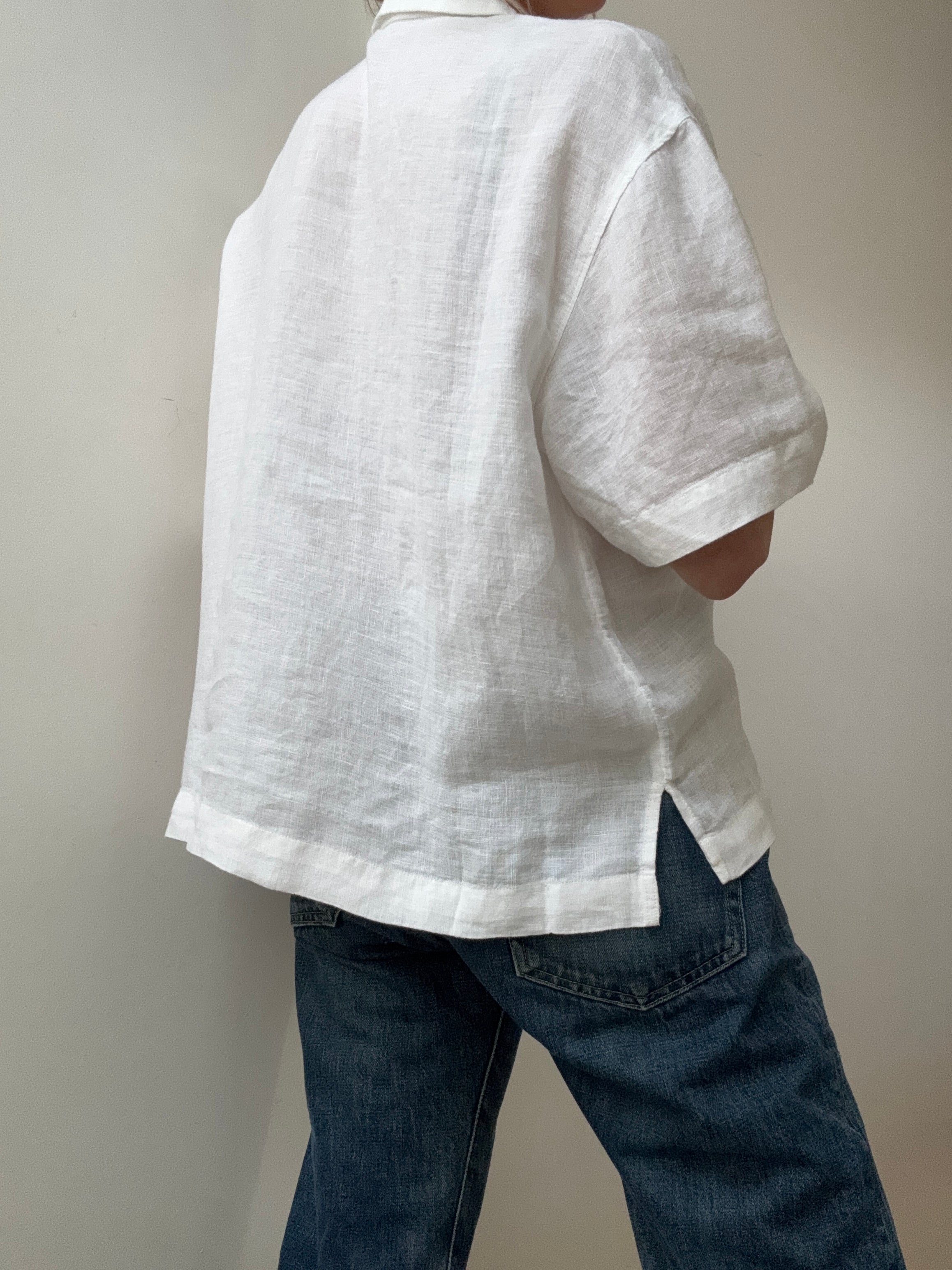 Linen Broderie Anglaise Shirt White | Shirts