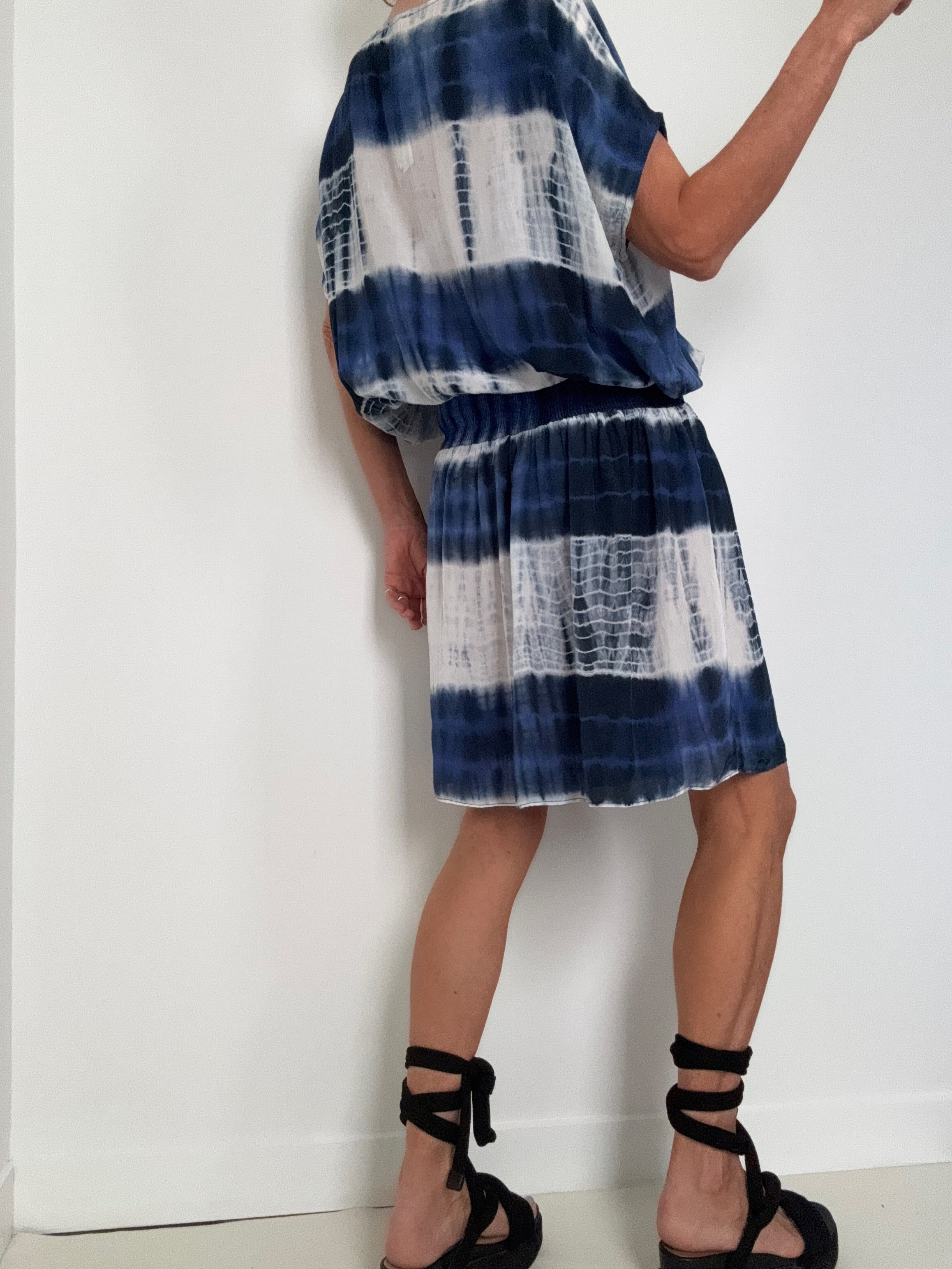 Project AJ 117 Blue Black Tiedye Dress | Dresses