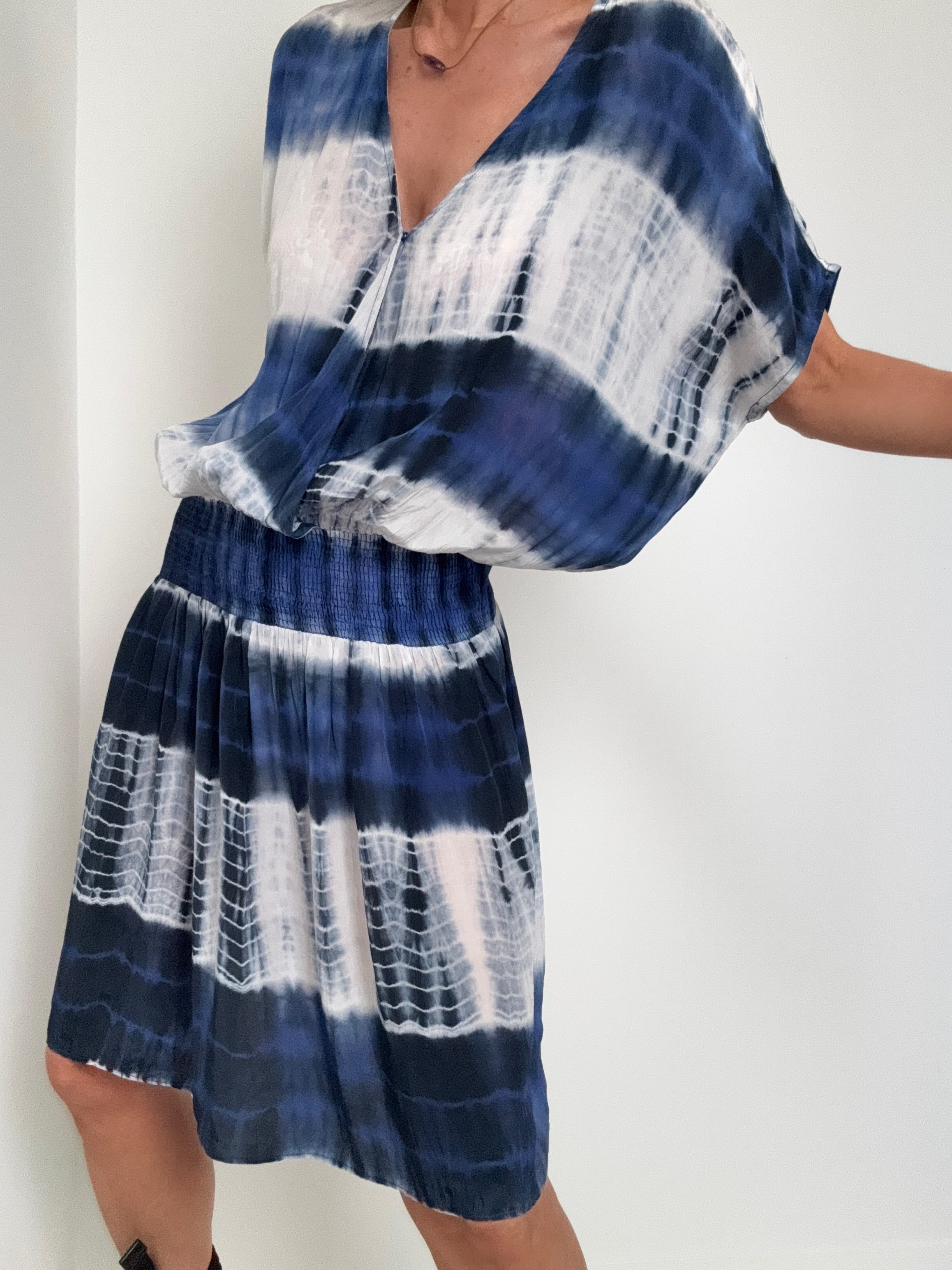 Project AJ 117 Blue Black Tiedye Dress | Dresses