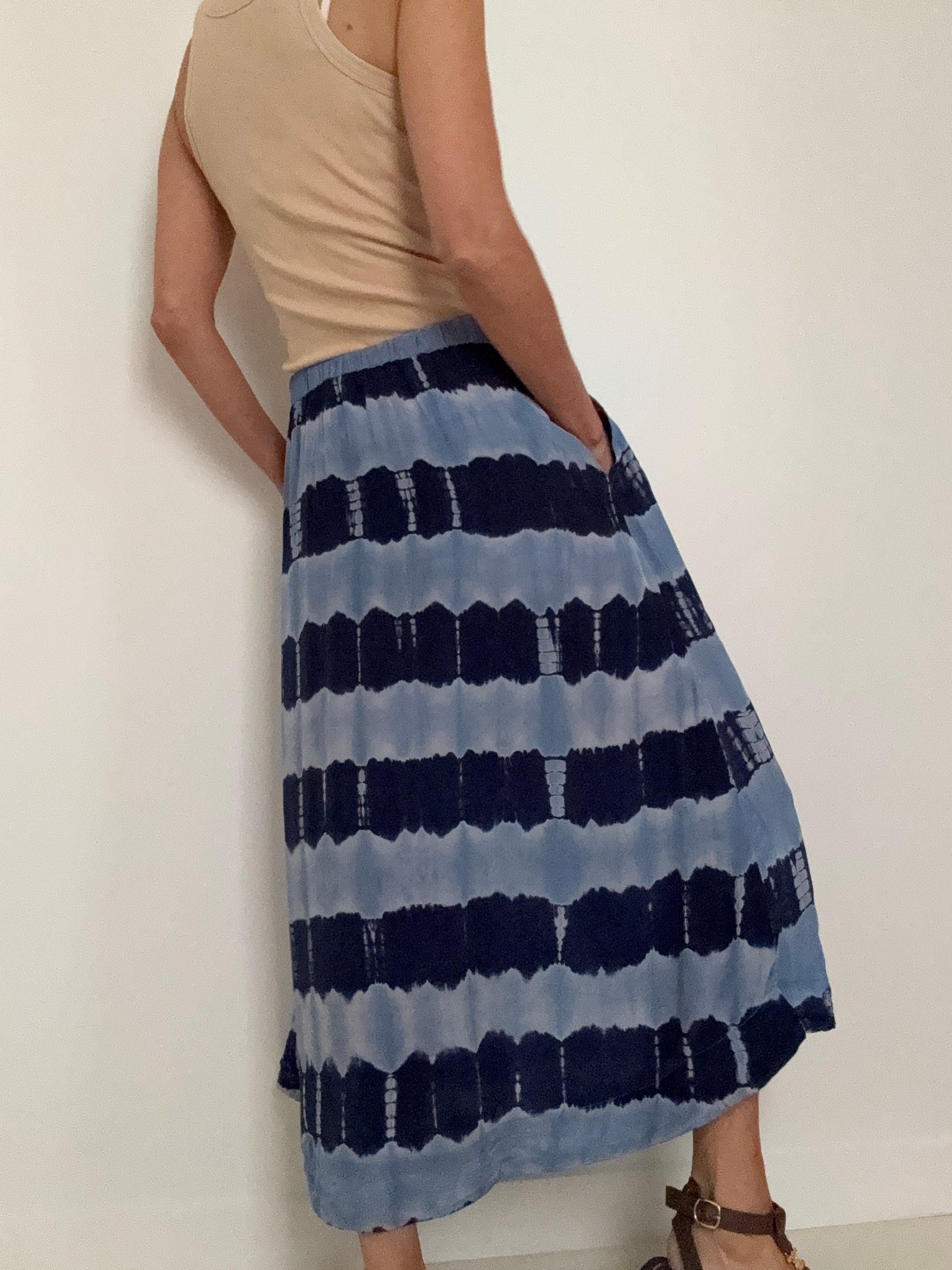 Project AJ 117 Skirts Franny Skirt Blue on Blue Tiedye