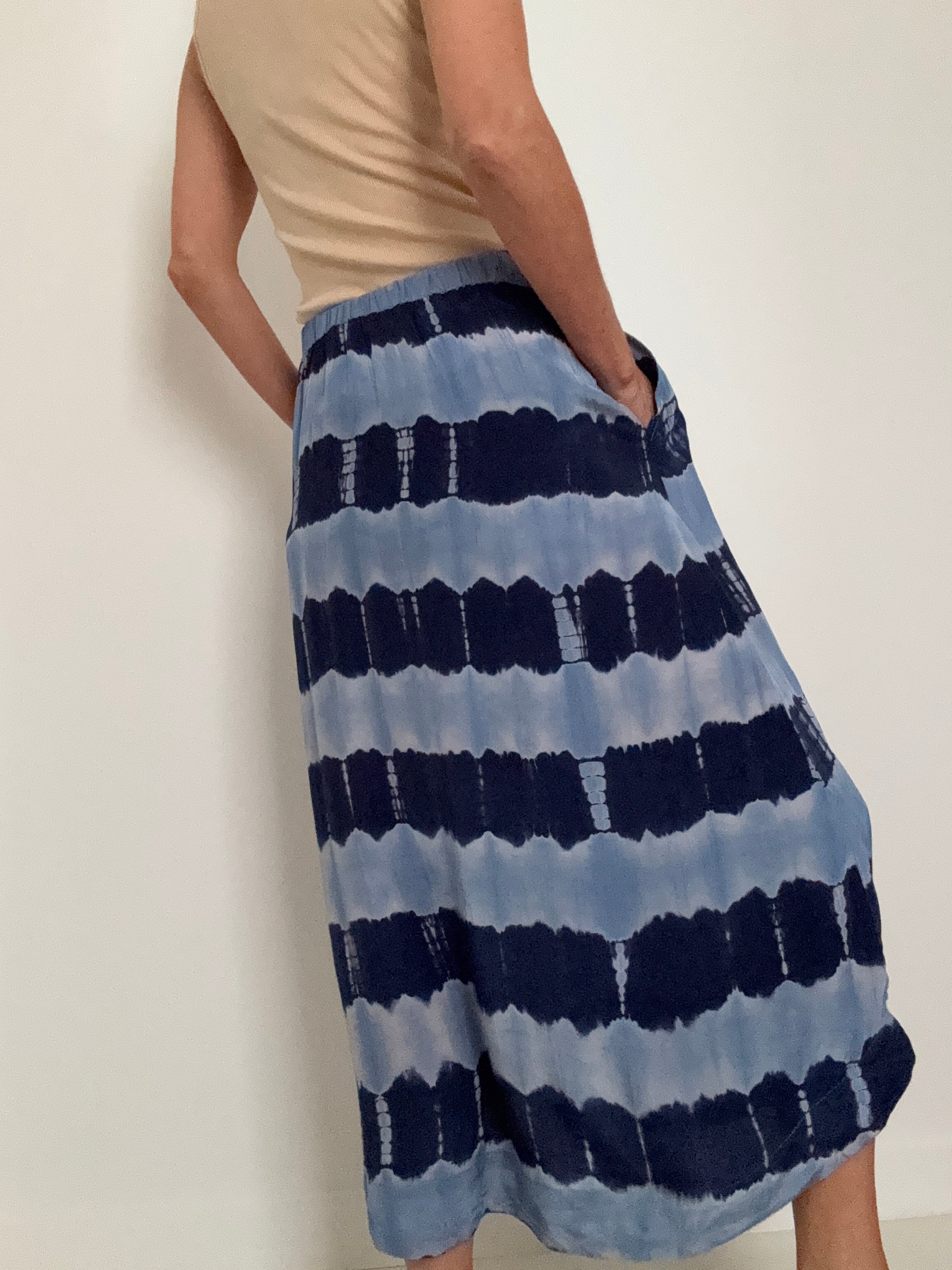 Project AJ 117 Skirts Franny Skirt Blue on Blue Tiedye