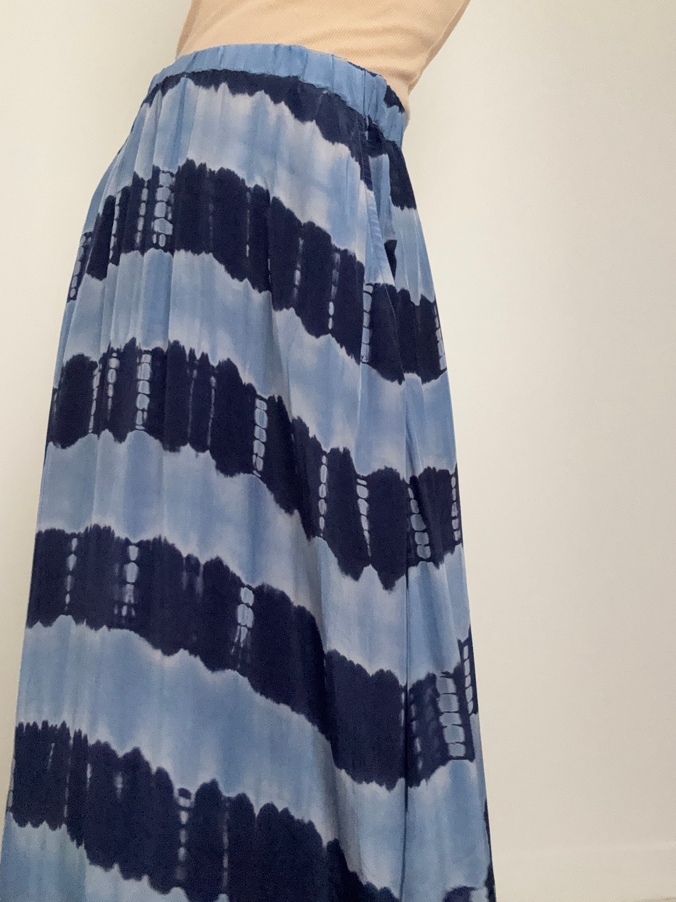 Project AJ 117 Skirts Franny Skirt Blue on Blue Tiedye