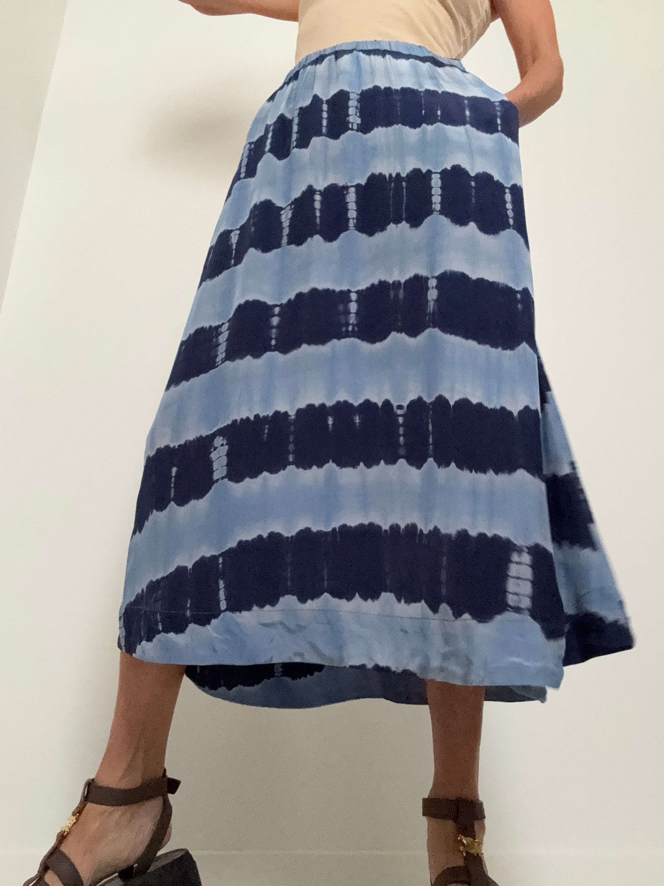 Project AJ 117 Skirts Franny Skirt Blue on Blue Tiedye