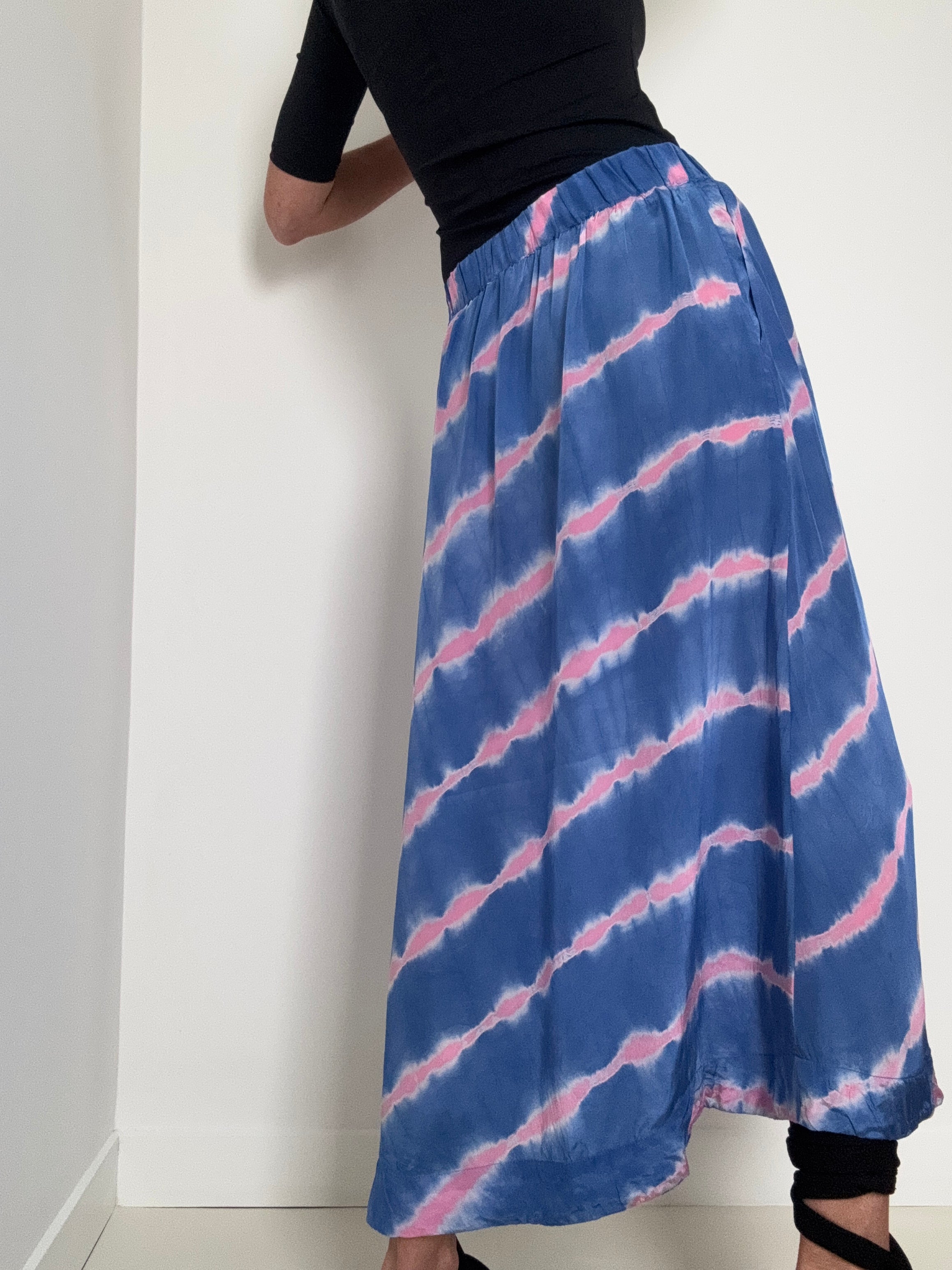 Franny Skirt Blue Tiedye Pink Shot | Skirts
