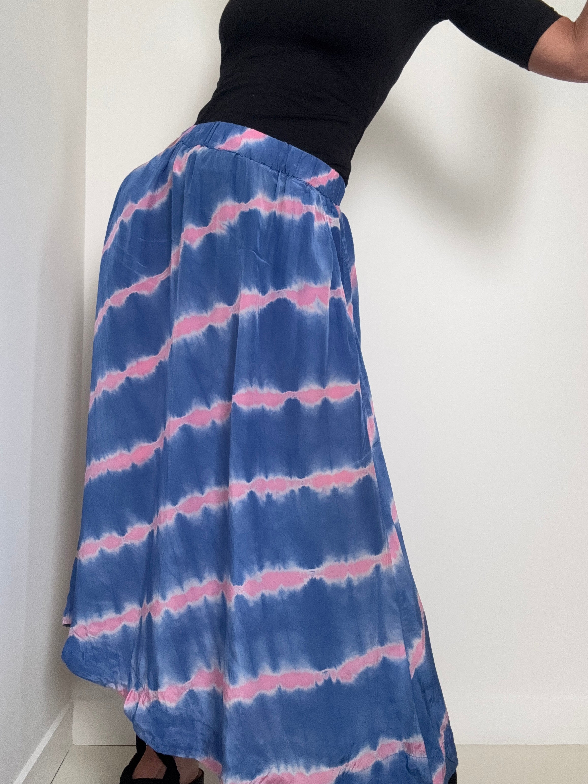 Franny Skirt Blue Tiedye Pink Shot | Skirts
