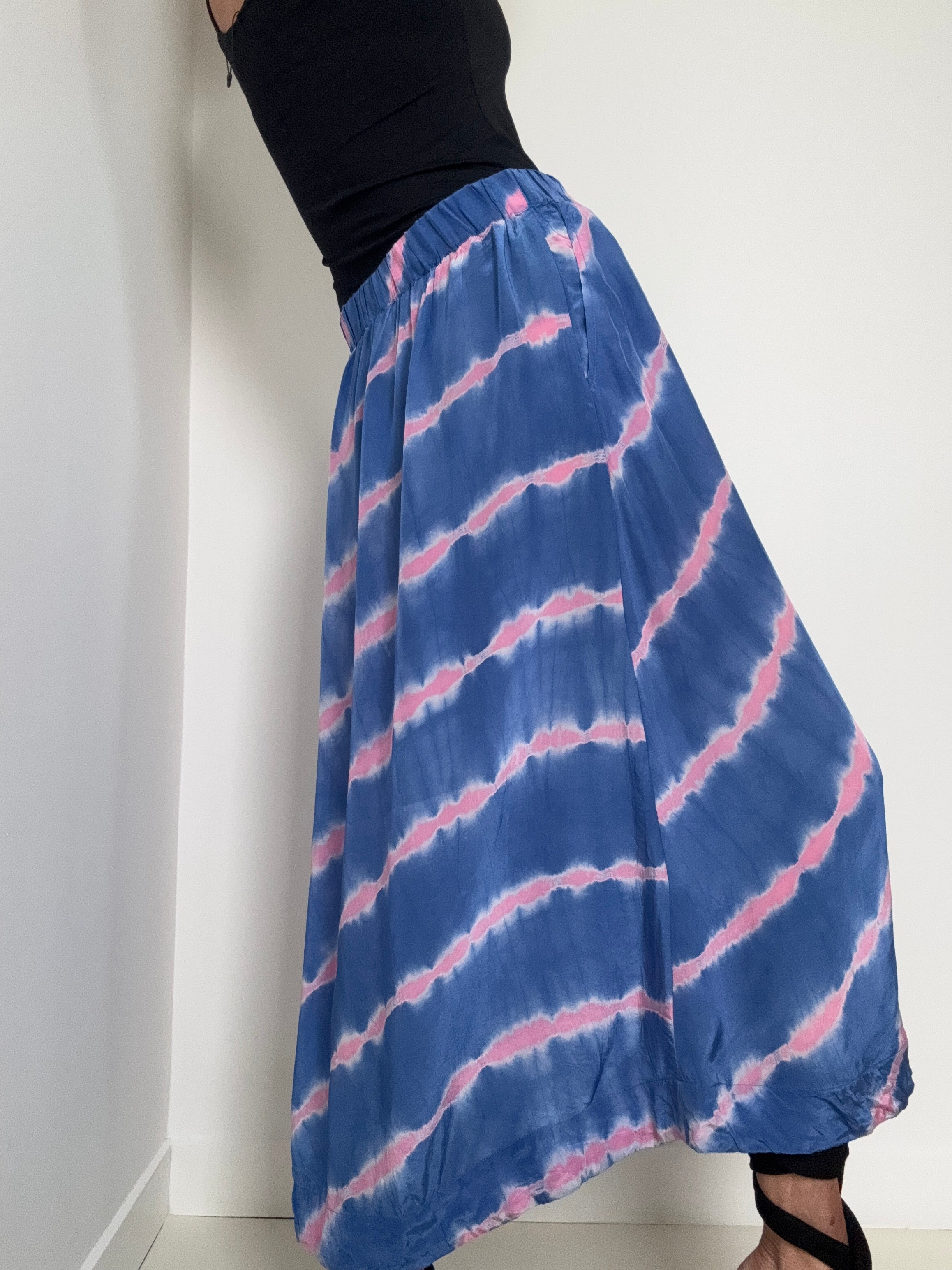 Franny Skirt Blue Tiedye Pink Shot | Skirts