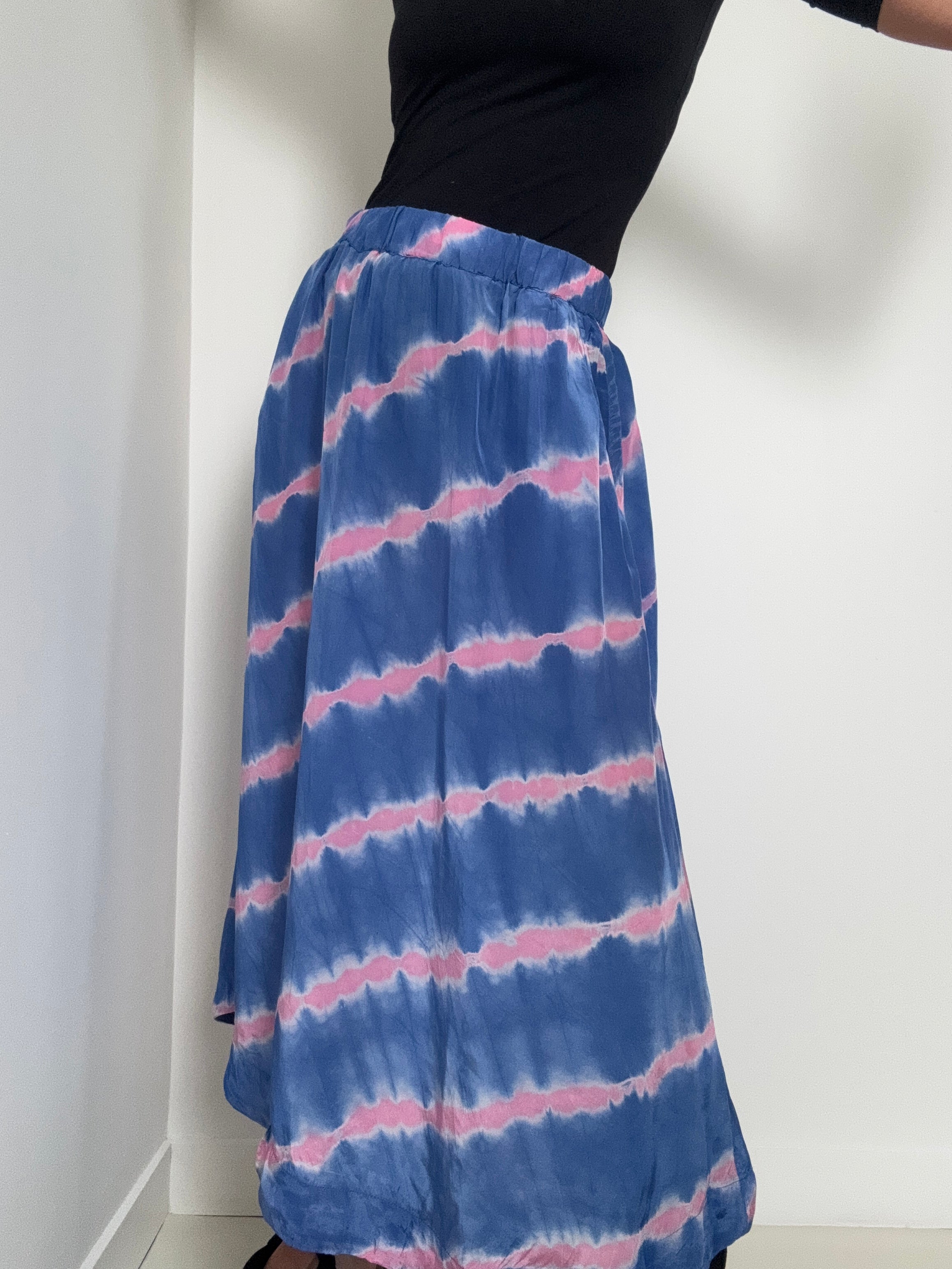 Franny Skirt Blue Tiedye Pink Shot | Skirts