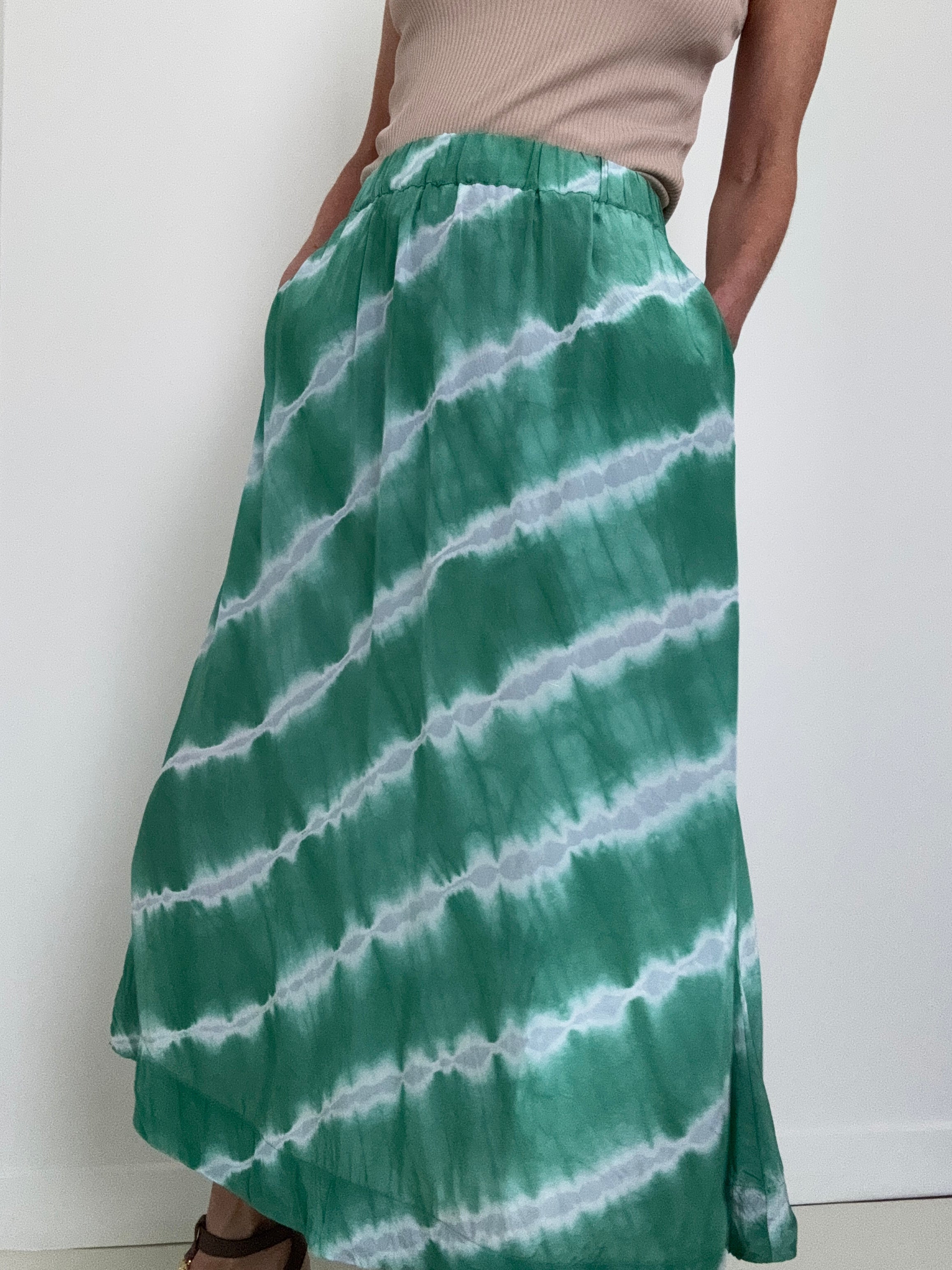 Franny Skirt Green Tiedye | Skirts